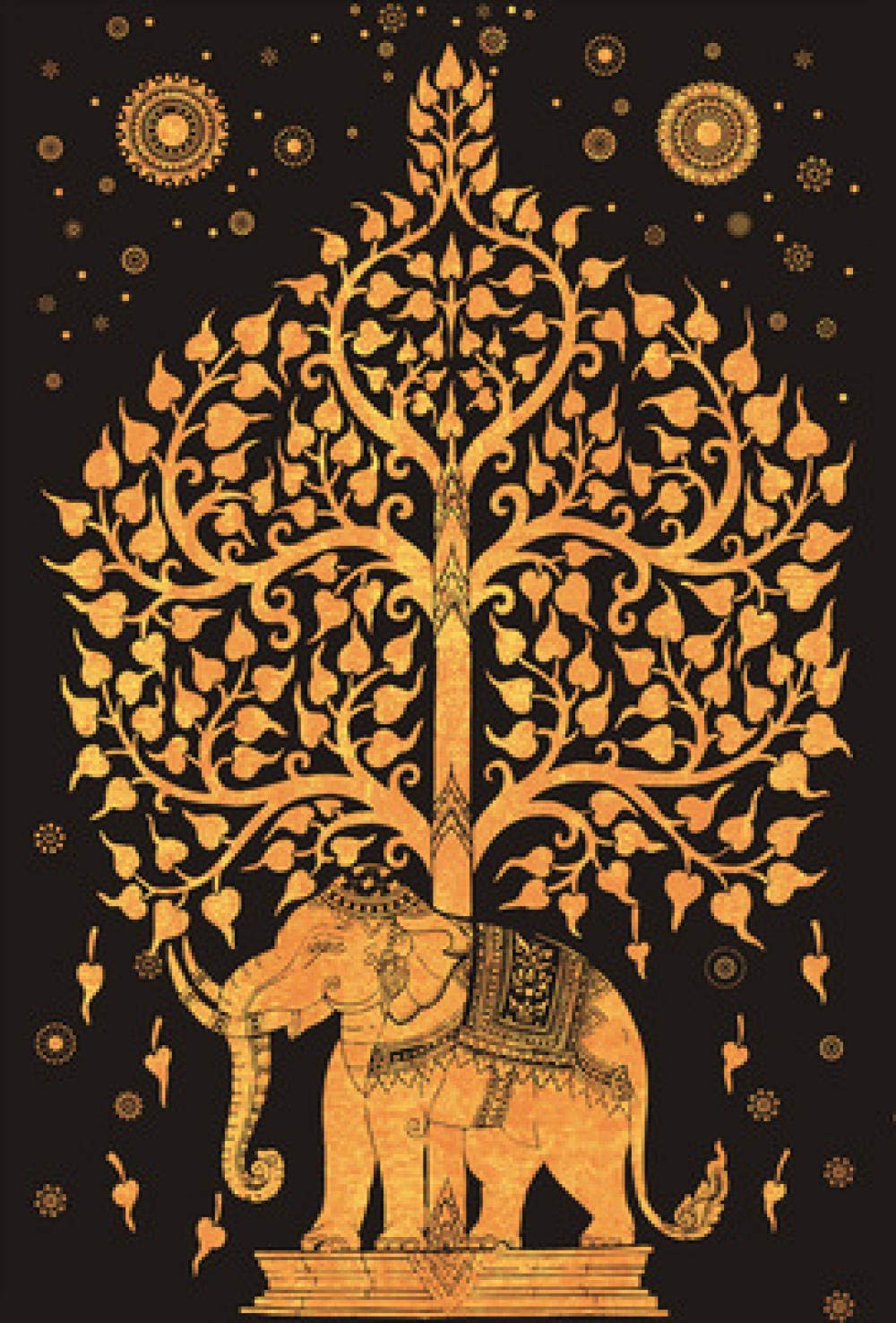 Broderie diamant 5D pour décor ethnique salon totem éléphant 40x55