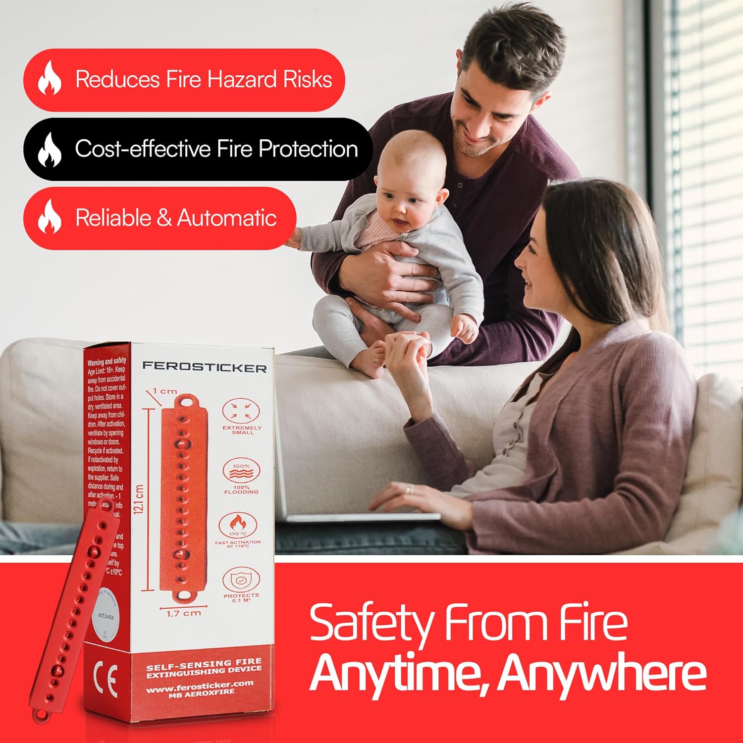 Small Automatic Fire Extinguisher – Non-Toxic, Compact & Maintenance-Free Household Fire Protection for Electric Boxes, Solar Generators, Vehicles, Lithium Batteries, Ship Cabins.