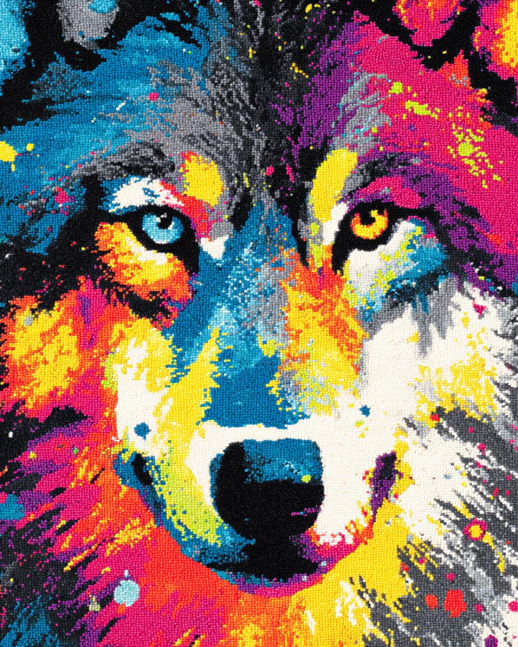 AMBATTERY Carpet Latch Hook Kit Graffiti Wolf 85x115cm