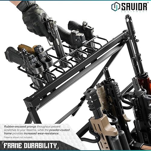Miniatura 3 de Savior Equipment Accesorio táctico de 8 pistolas para soporte de rifle corto marco de acero resistente se adapta a la mayoría de pistolas y