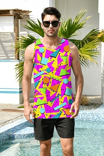 Miniatura 2 de RAISEVERN Mens Funny Tank Tops 3D Graphic Sleeveless Summer Sports Gym Workout T-Shirt