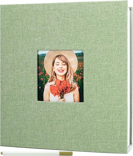 Álbum de fotos autoadhesivo con ventana de visualización de imágenes, álbum de recortes de bricolaje para imagen de 4 x 6, 5 x 7, 8 x 10, 40 páginas