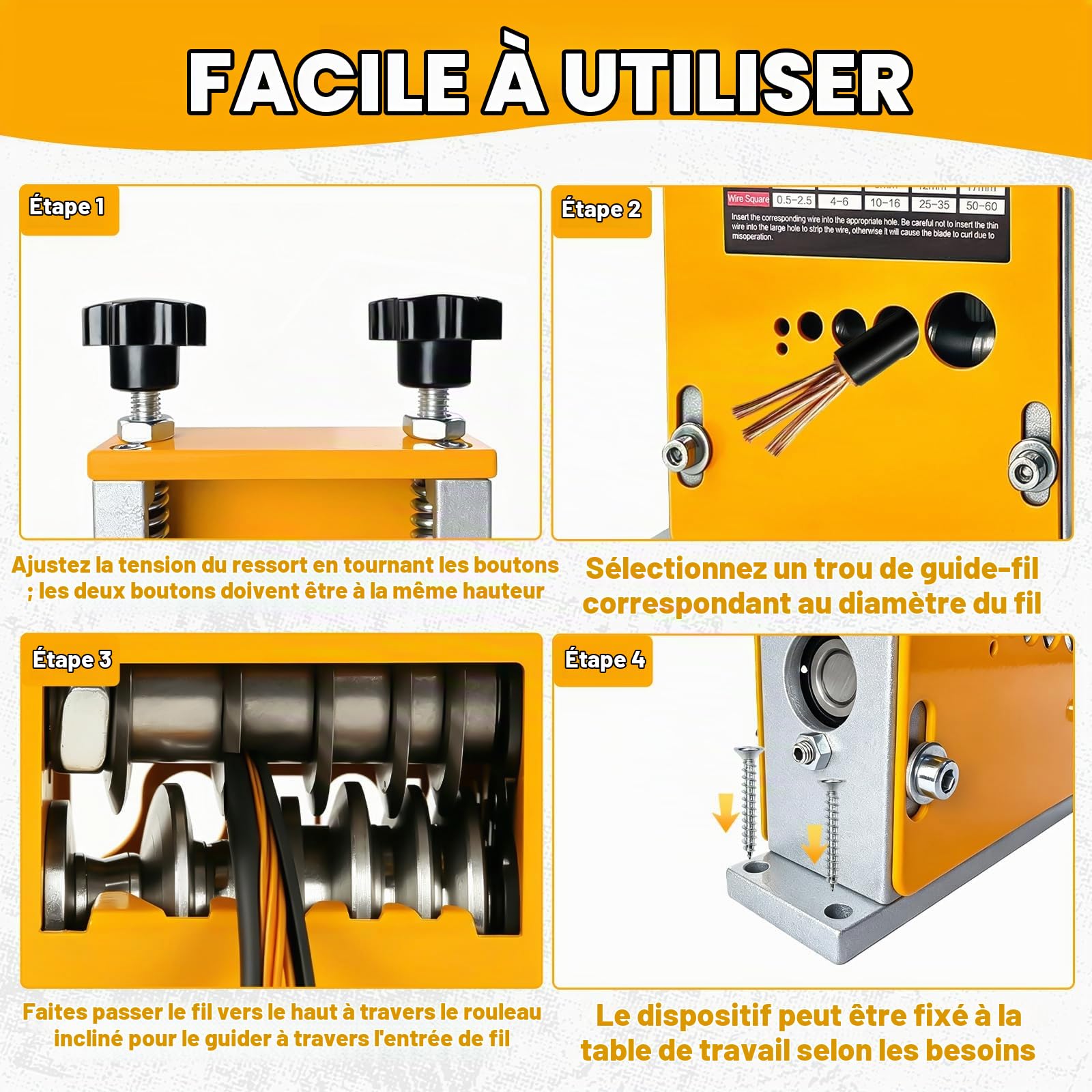Denudeur Cable Electrique, Machine à Dénuder 2 en 1 avec 6 Canaux et 5 Lames pour Câble de 3-17 mm Machine a Denuder le Cuivre pour le Recyclage des Fils