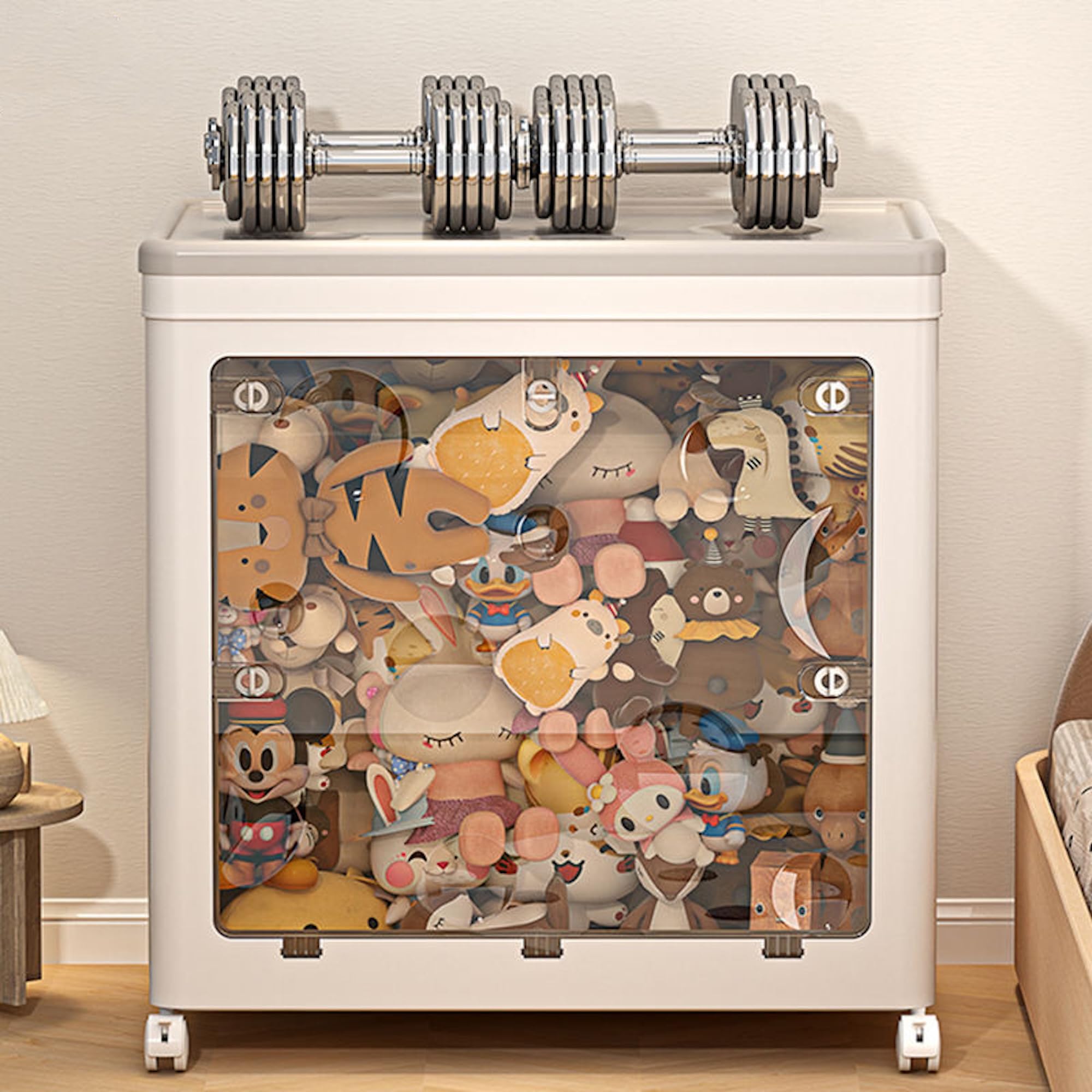 The Artment your artistic apartment Large Origami Box Foldable Storage Organizer with Wheels, Transparent Front Panel, Space Saving PP Plastic Storage Box for Toys, Clothes, Books, Kids Room & Home-image-31