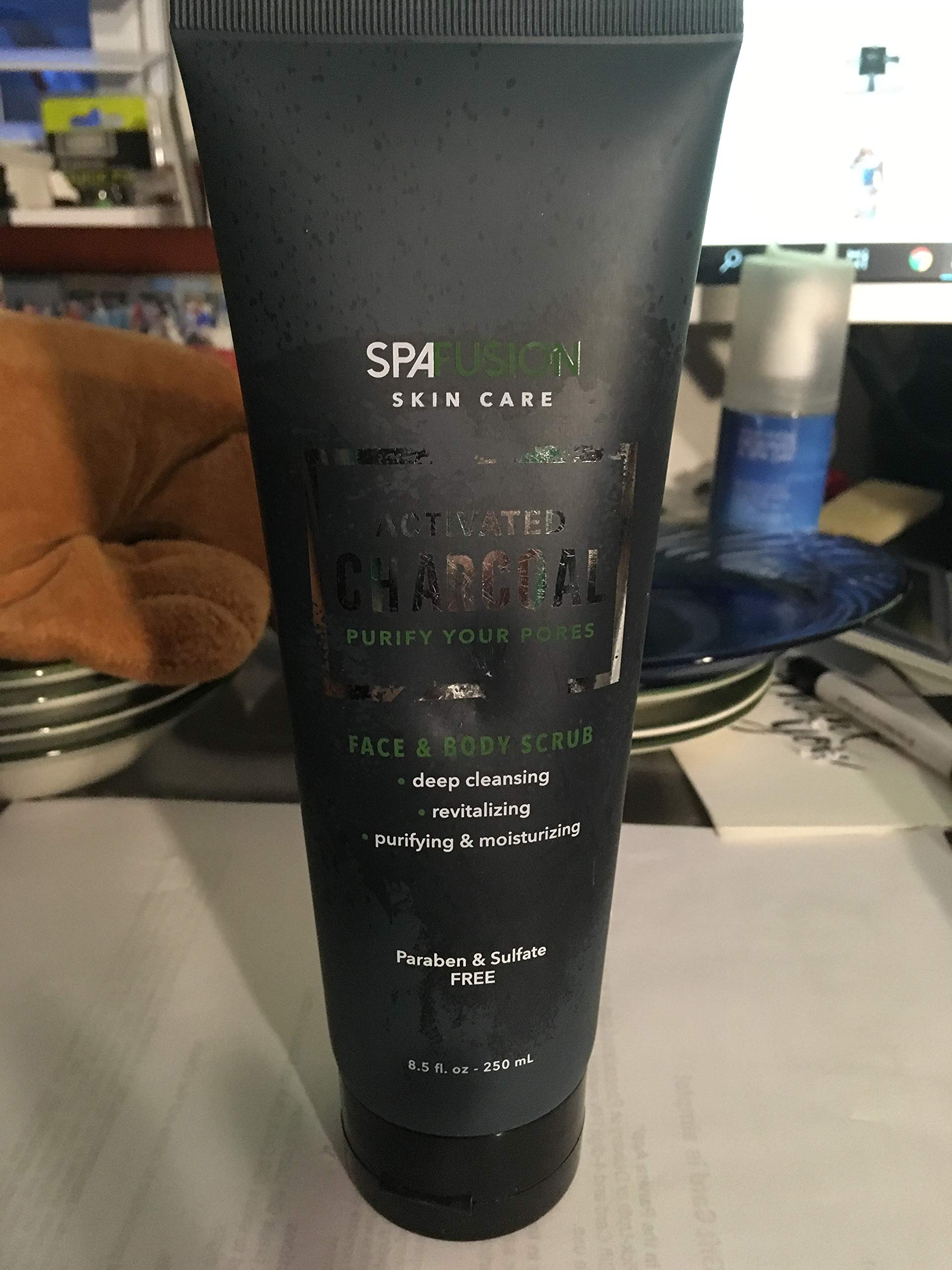 SPAFUSION SKIN CARE ACTIVATED CHARCOAL SHAMPOO DEEP CLEANING PARABEN & SULFATE FREE 13.5 FL OZ