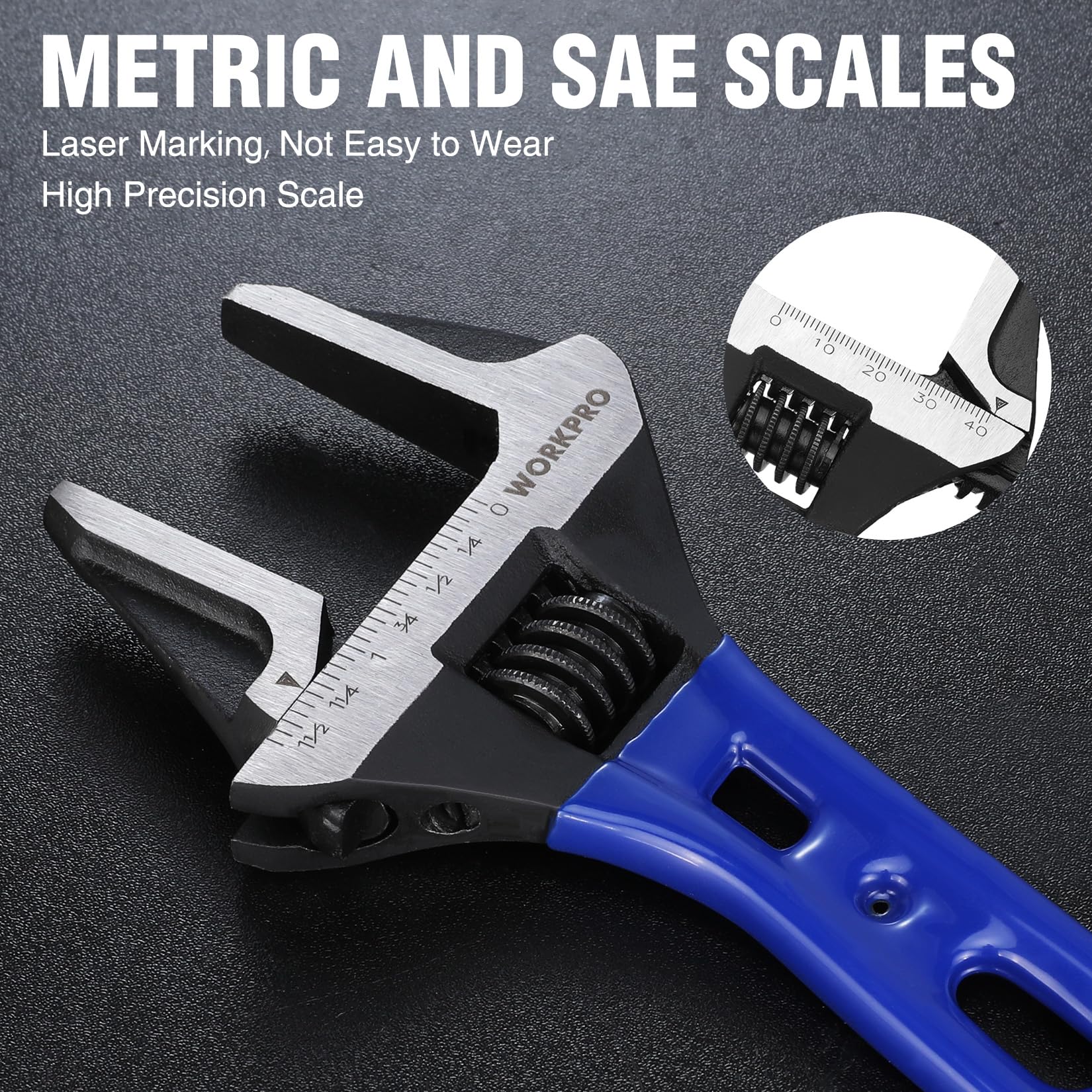 WORKPRO 6" Stubby Adjustable Wrench - Durable & Compact -6