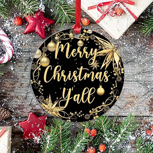 Miniatura 71 de Christmas Ornament Merry Christmas Y'all Christmas Tree Decorations Gold Snowflake Ball Wreath Novelty Acrylic Ornaments Xmas Gift Home Xmas Tree