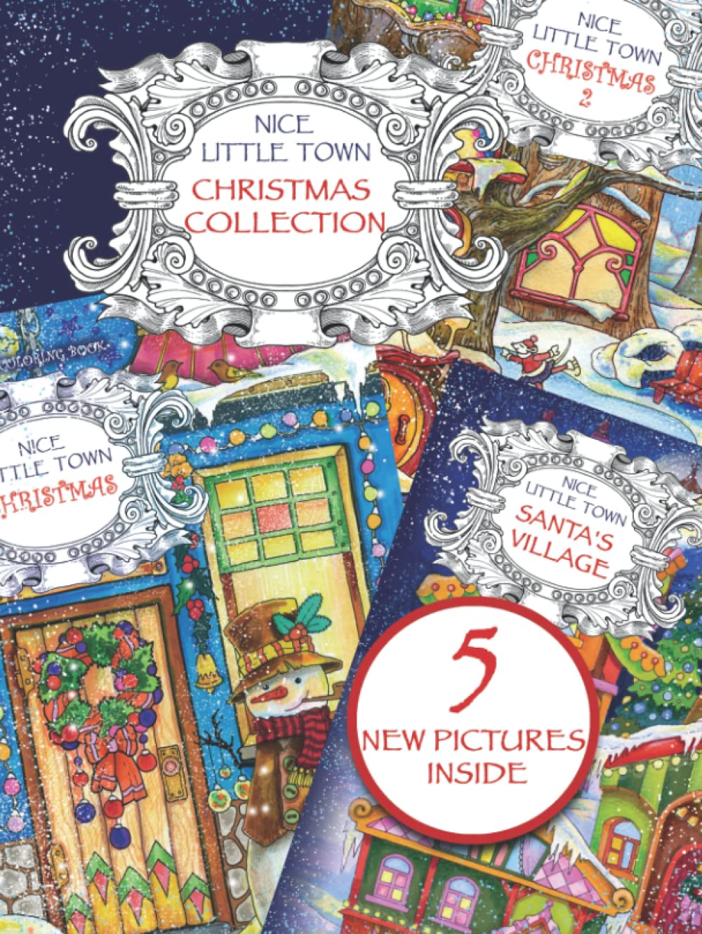Nice Little Town Christmas Collection: Adult Coloring book (All nice little town Christmas books collection, Stress relieving designs.)