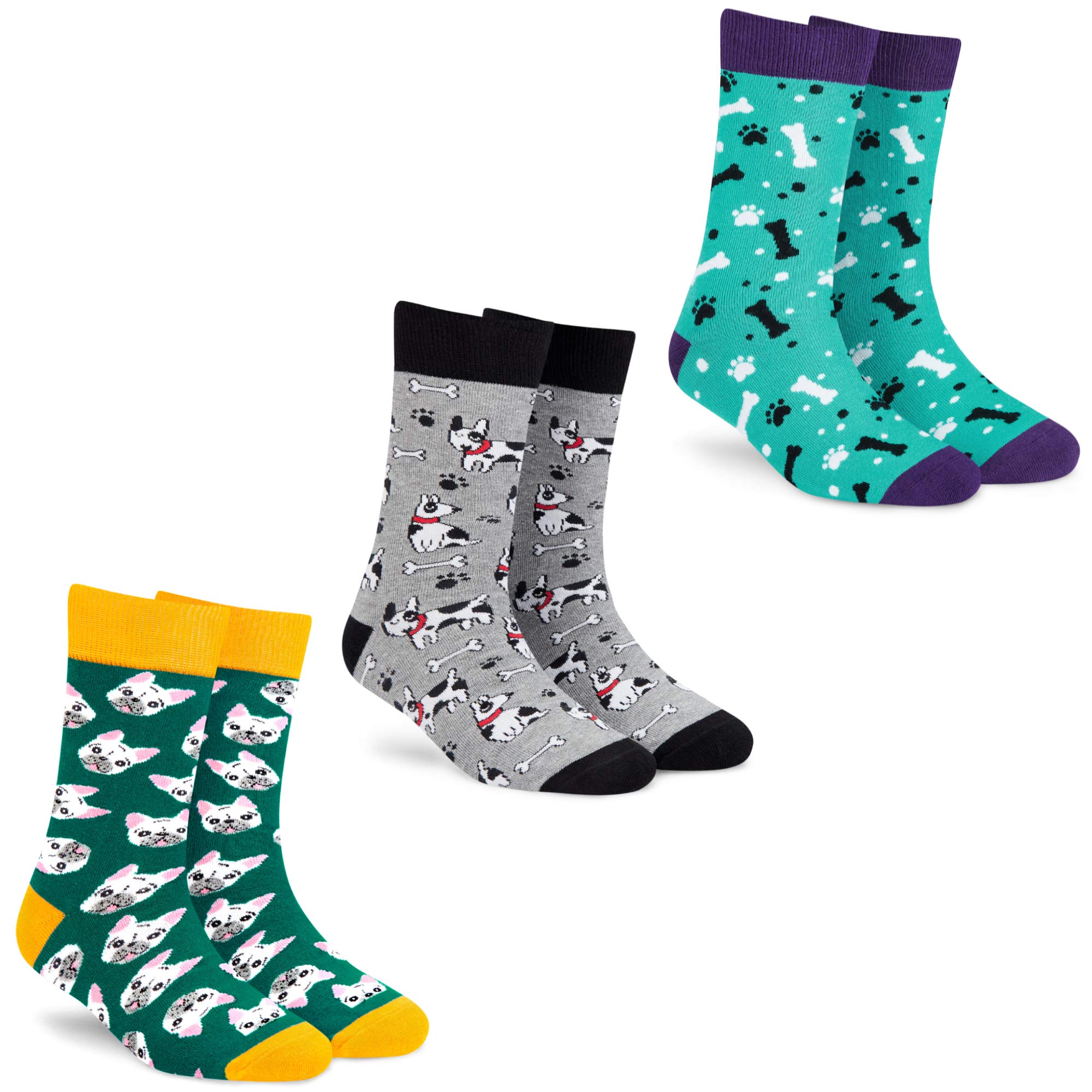 DYNAMOCKSSocks for MEN and WOMEN - (Pack of 3 | Crew Length | Material: Combed Cotton | Multicolour | Size: Free (UK 7-12))