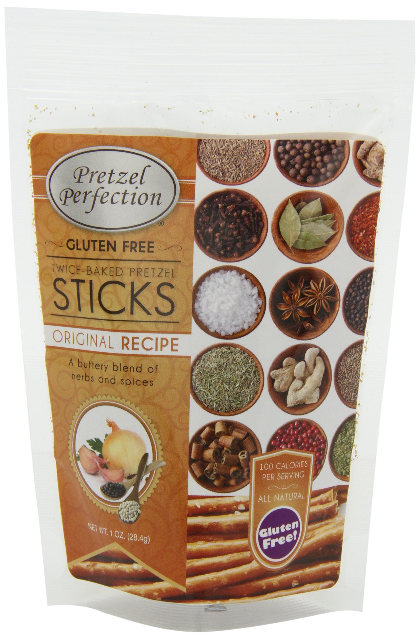 Pretzel Perfection Gluten Free Twice Baked Pretzel Sticks, Original Receipe, 1.0 Ounce (Pack of 18)