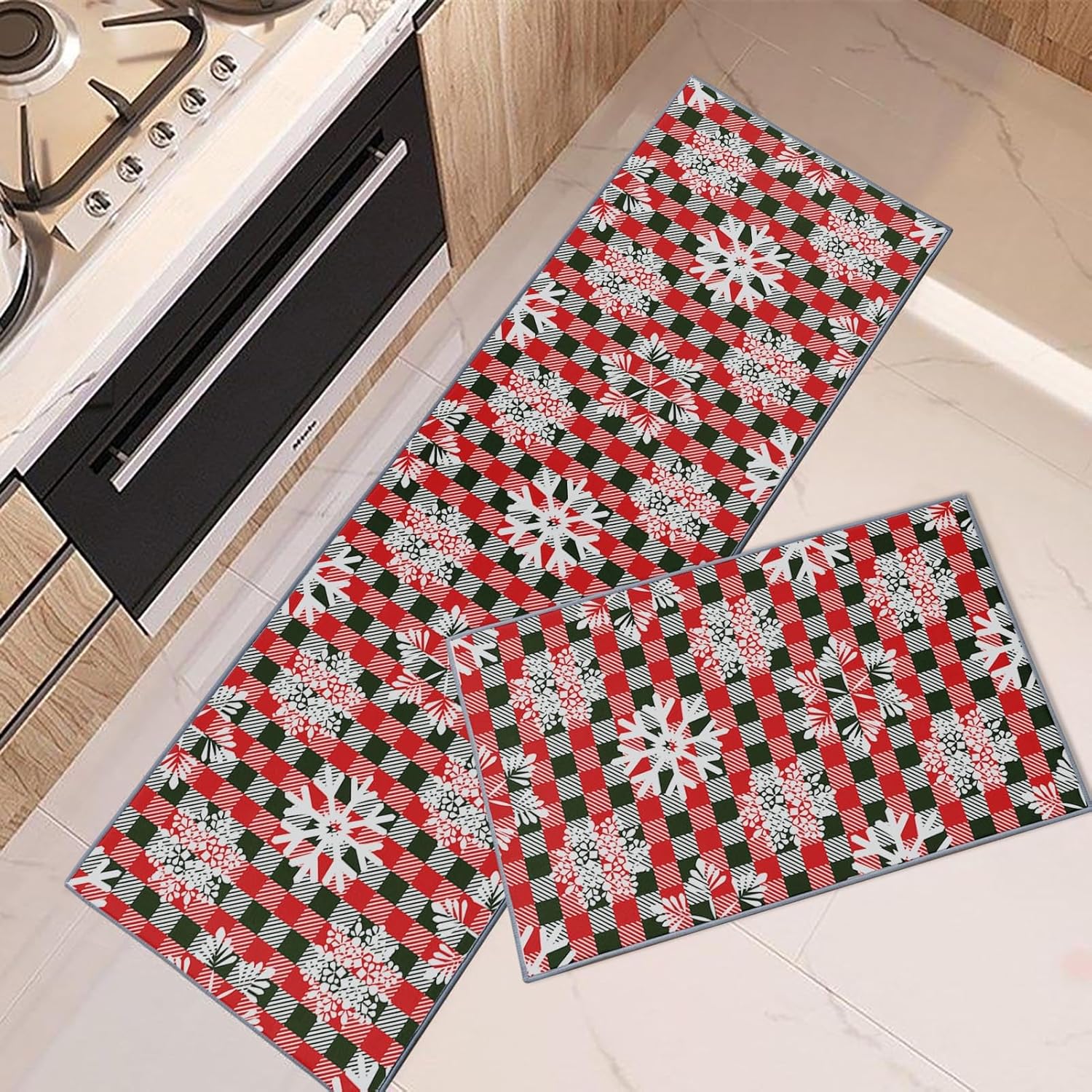 ArtSocket Kitchen Rugs and Mats Non Skid Washable Set of 2
