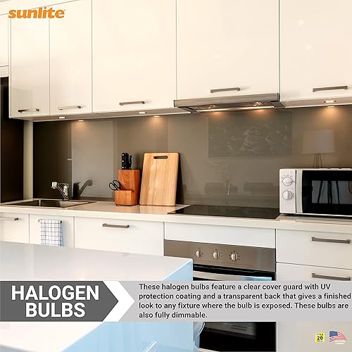 Miniatura 5 de Sunlite 40615-SU Q35GY612V Bombilla halógena T3.5 de 35 vatios de un solo extremo, 525 lúmenes, 12 voltios, base GY6.35 (bi-pin), transparente, vida