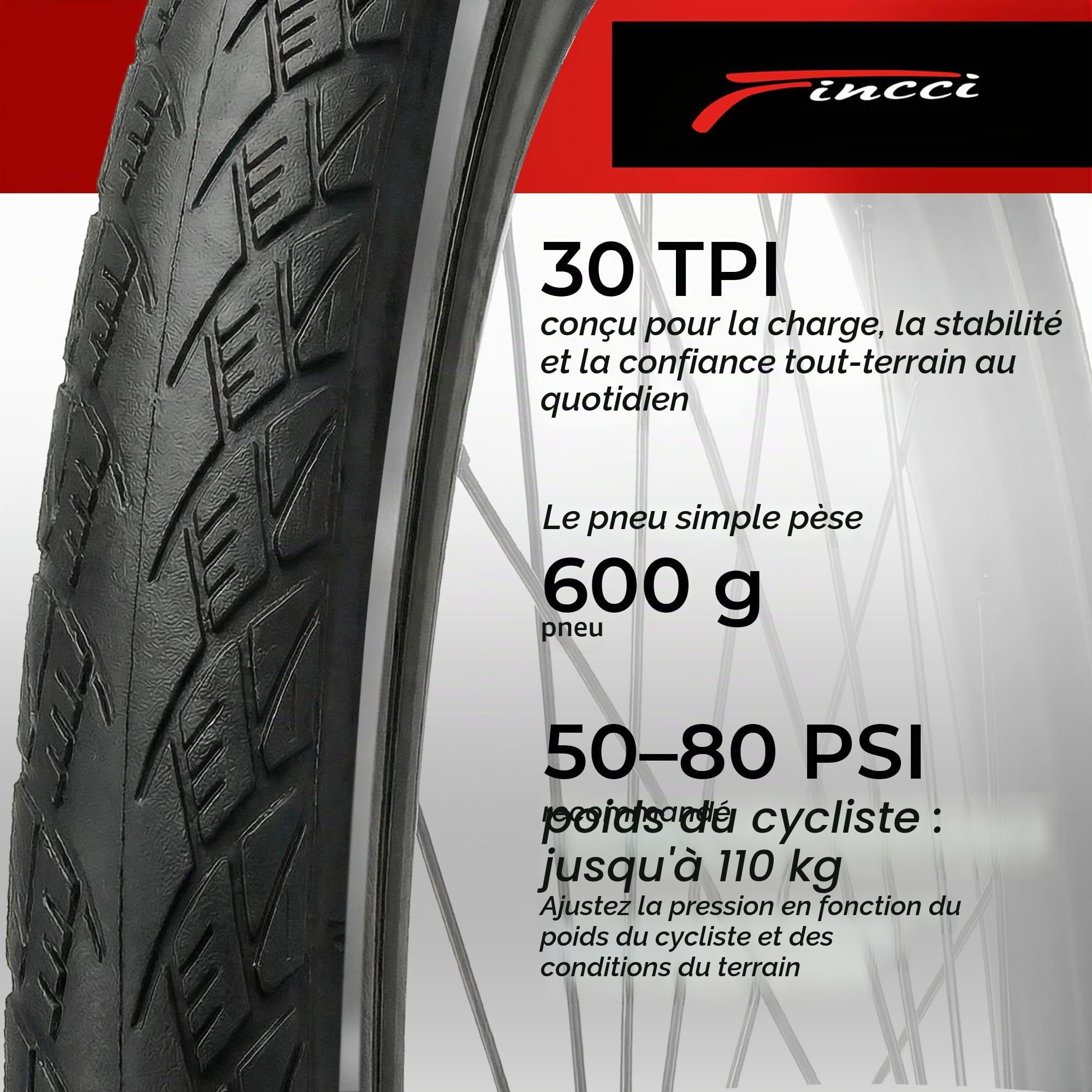 Fincci Paire Pneus 700x38c - Réfléchissant Pneus avec Protection Antiponcture Anti-Crevaison 3mm - pour 28-29 Pouces Route VTT Hybrid Gravel Velo Bicyclette avec Pneu 40-622, Un Paquet de 2