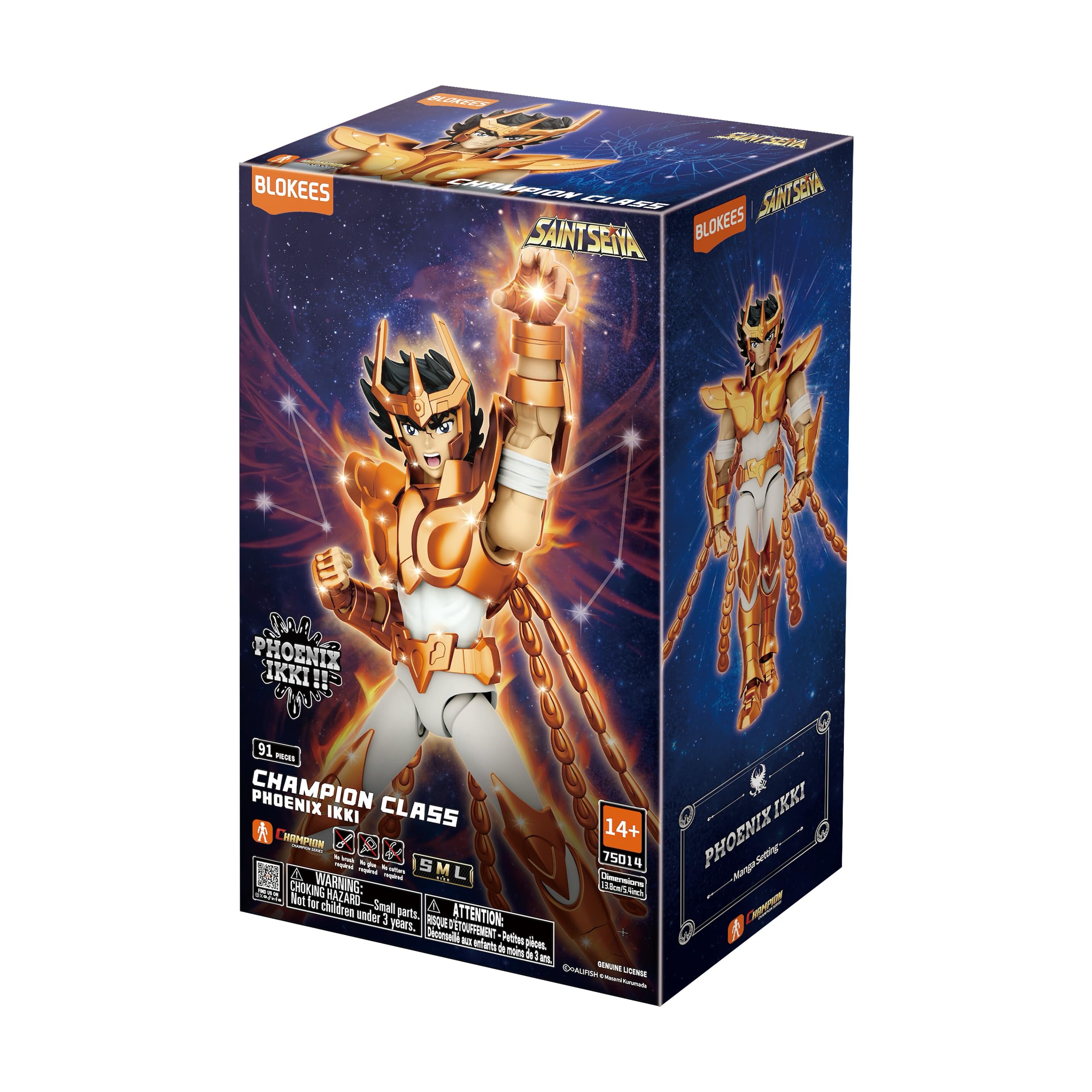 BLOKEES Saint Seiya Champion Class Ikki de Fenix Manga Edition Giunti articolati, montaggio richiesto, 14+