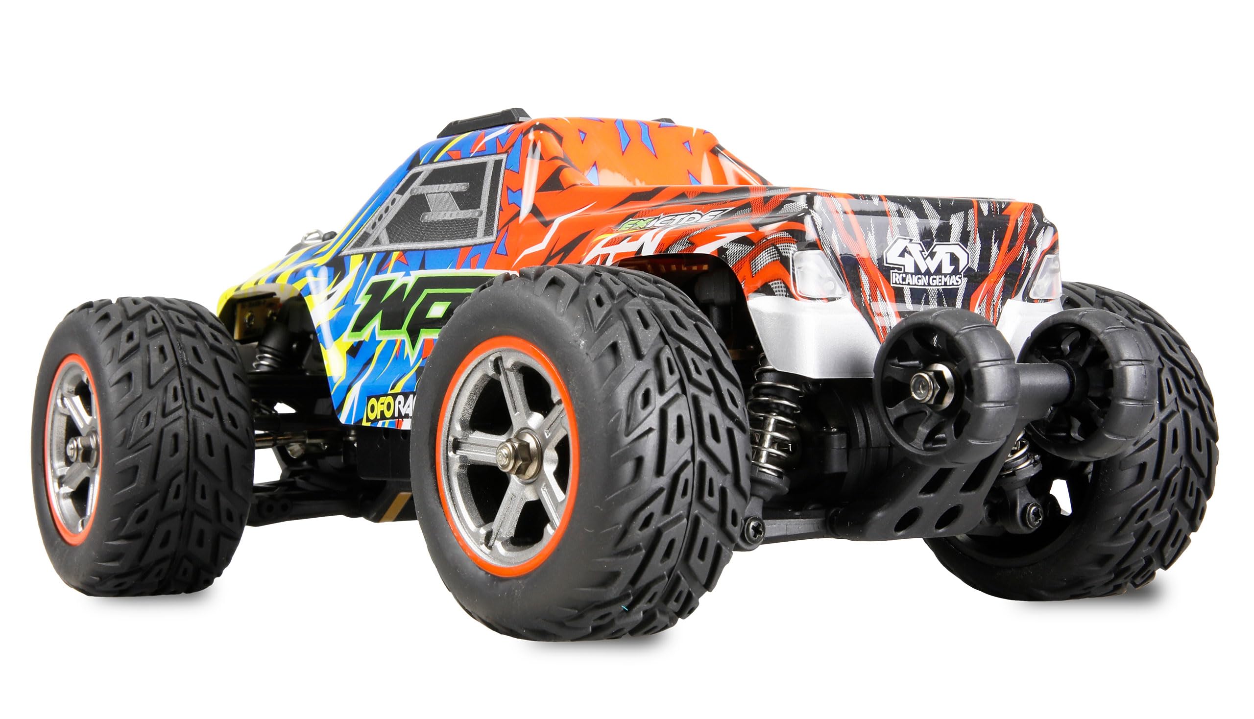 Amewi MAX20 Monster truck Brushed 50 km/h 4WD 1:20 RTR blu/arancione RC telecomandato