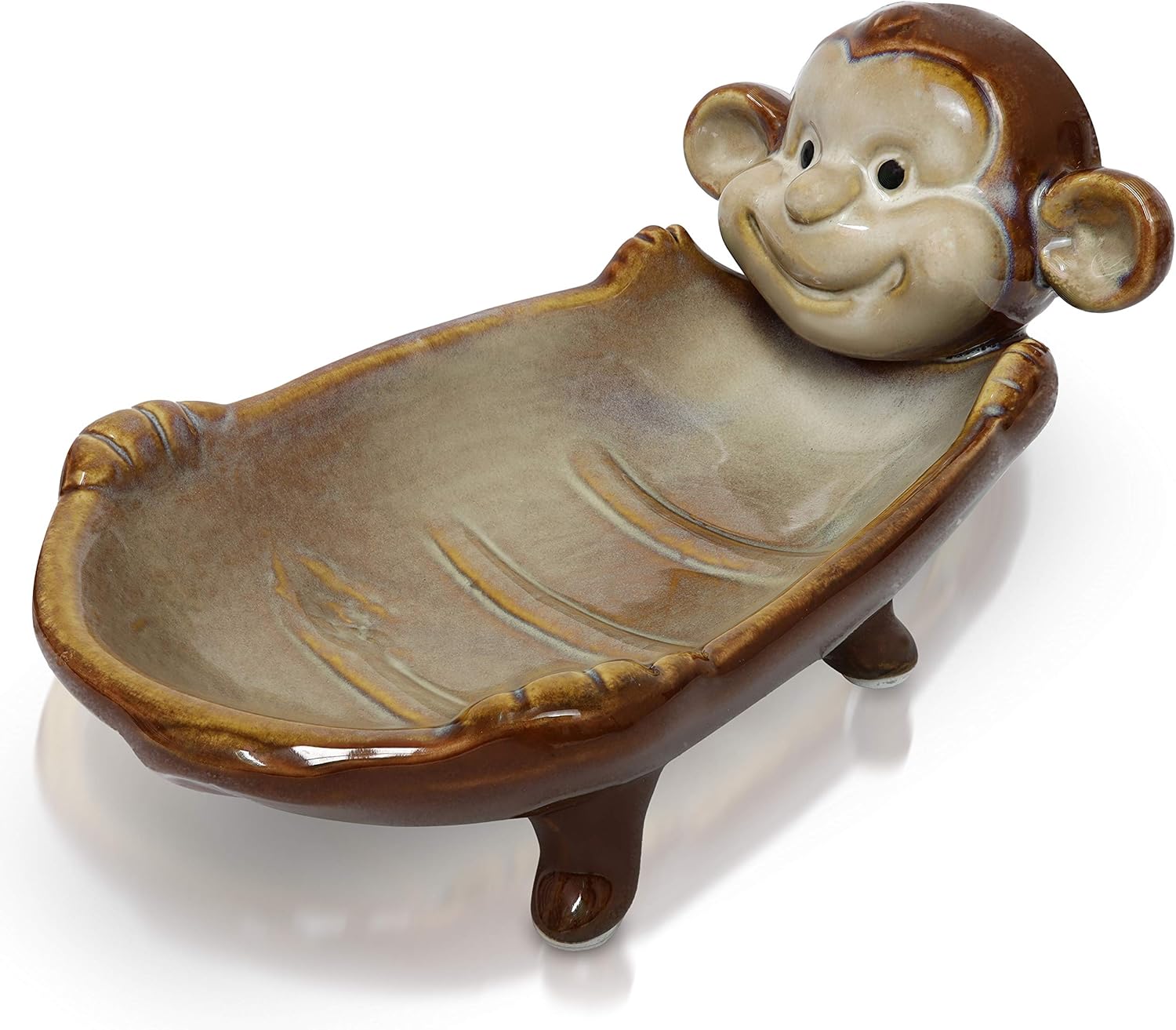 Farmhouse Style Ceramic Monkey Soap Dish Decorative