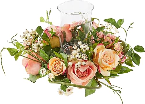 Flor de seda casi natural rosa Candelabrum