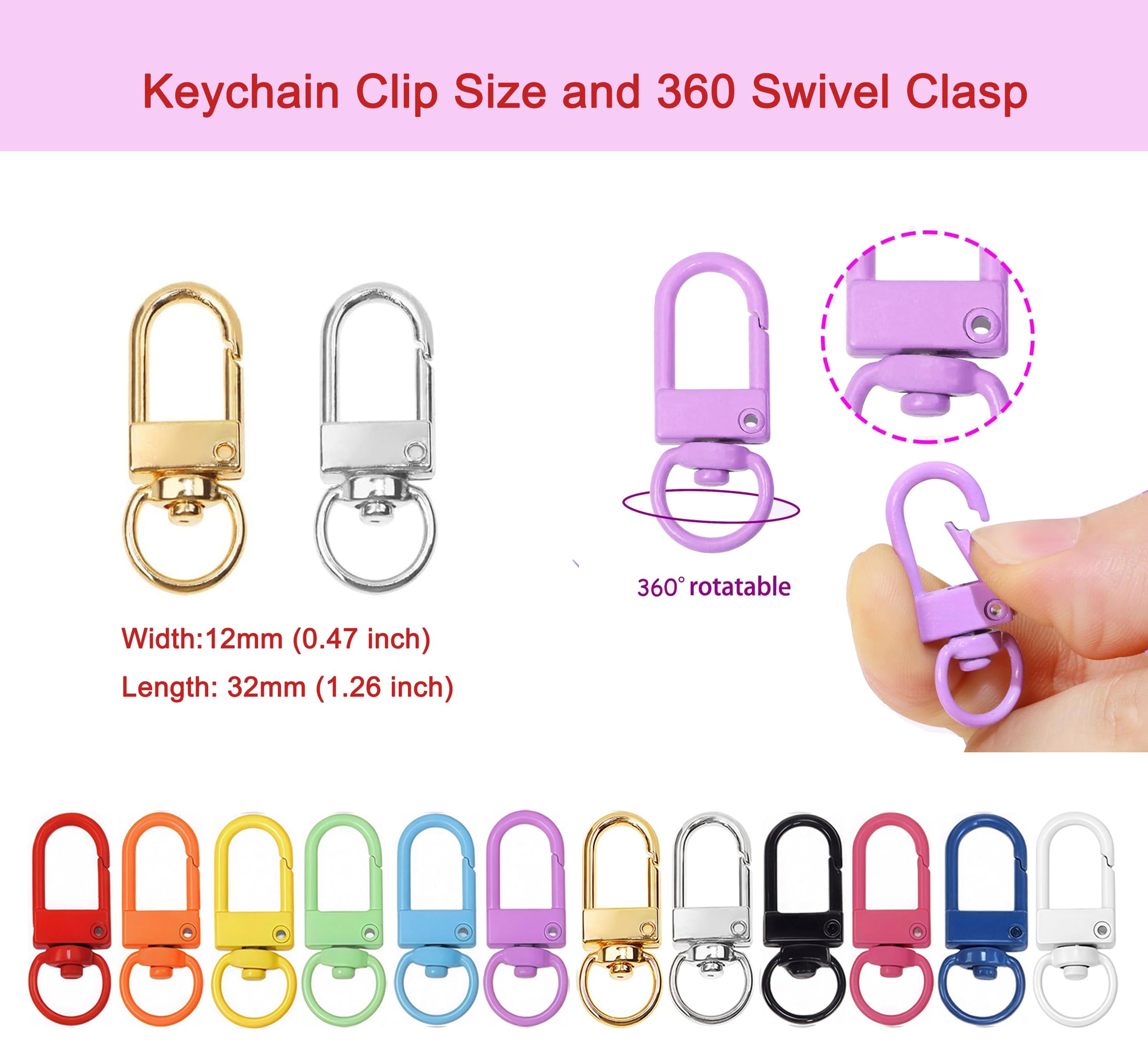 Colorful Lobster Clasps - 60pcs for Keychains & Crafts -3