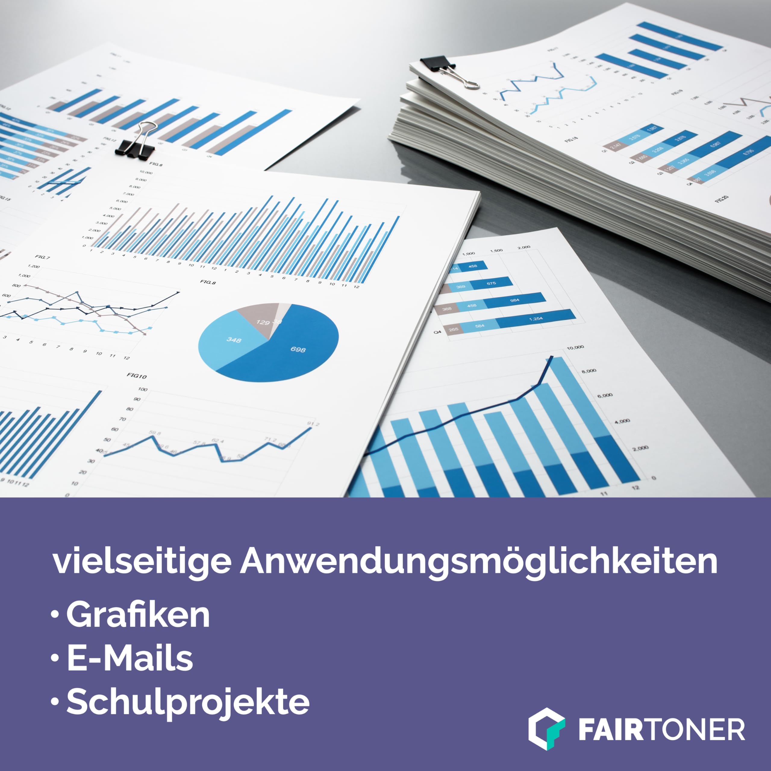FairToner Kopierpapier DIN-A4 80g, Weiß, 25.000 Blatt (50er Pack) | 50 x 500 Blatt, Universal Druckerpapier