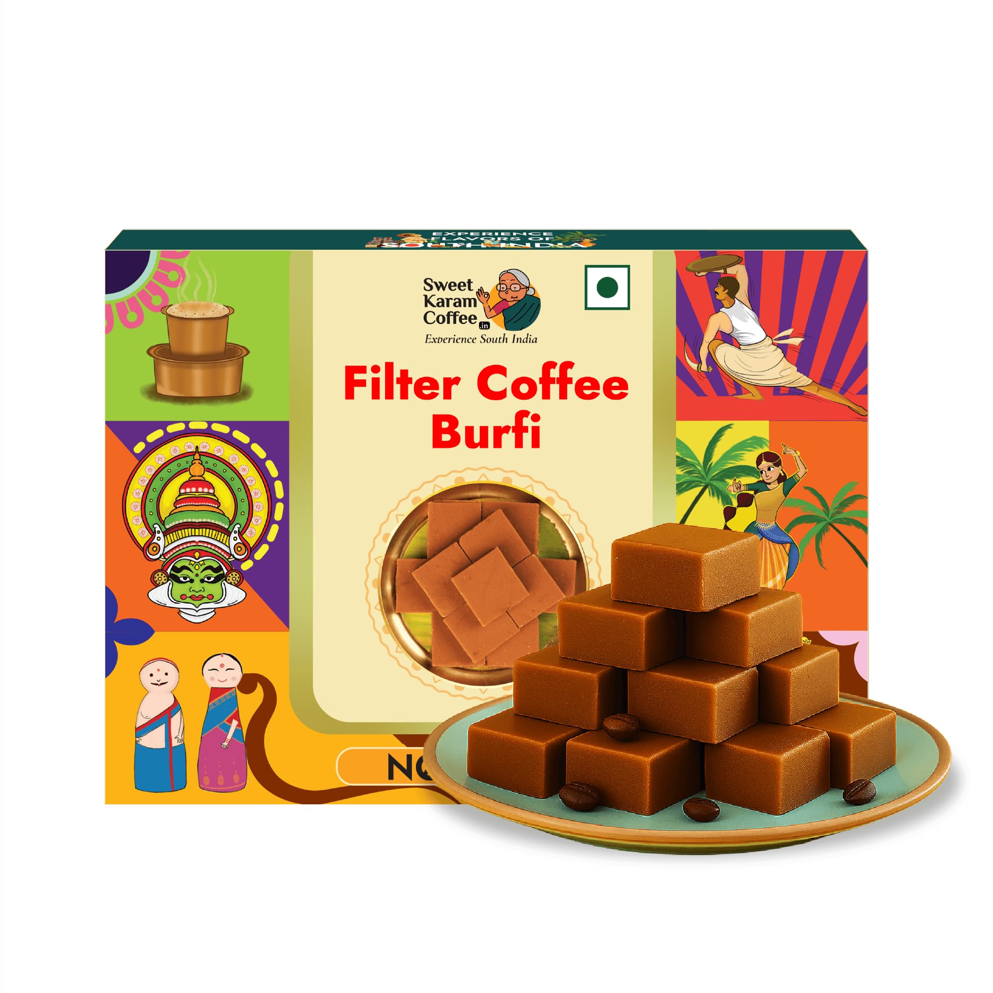 SWEET KARAM COFFEE Filter Coffee Burfi 125Grams|Real Coffee-Infused Ghee Mithai|Made with Pure Filter Coffee & Ghee|No Refined Sugar|Unique Homemade Recipe|Perfect for Gifting & Festive Celebration