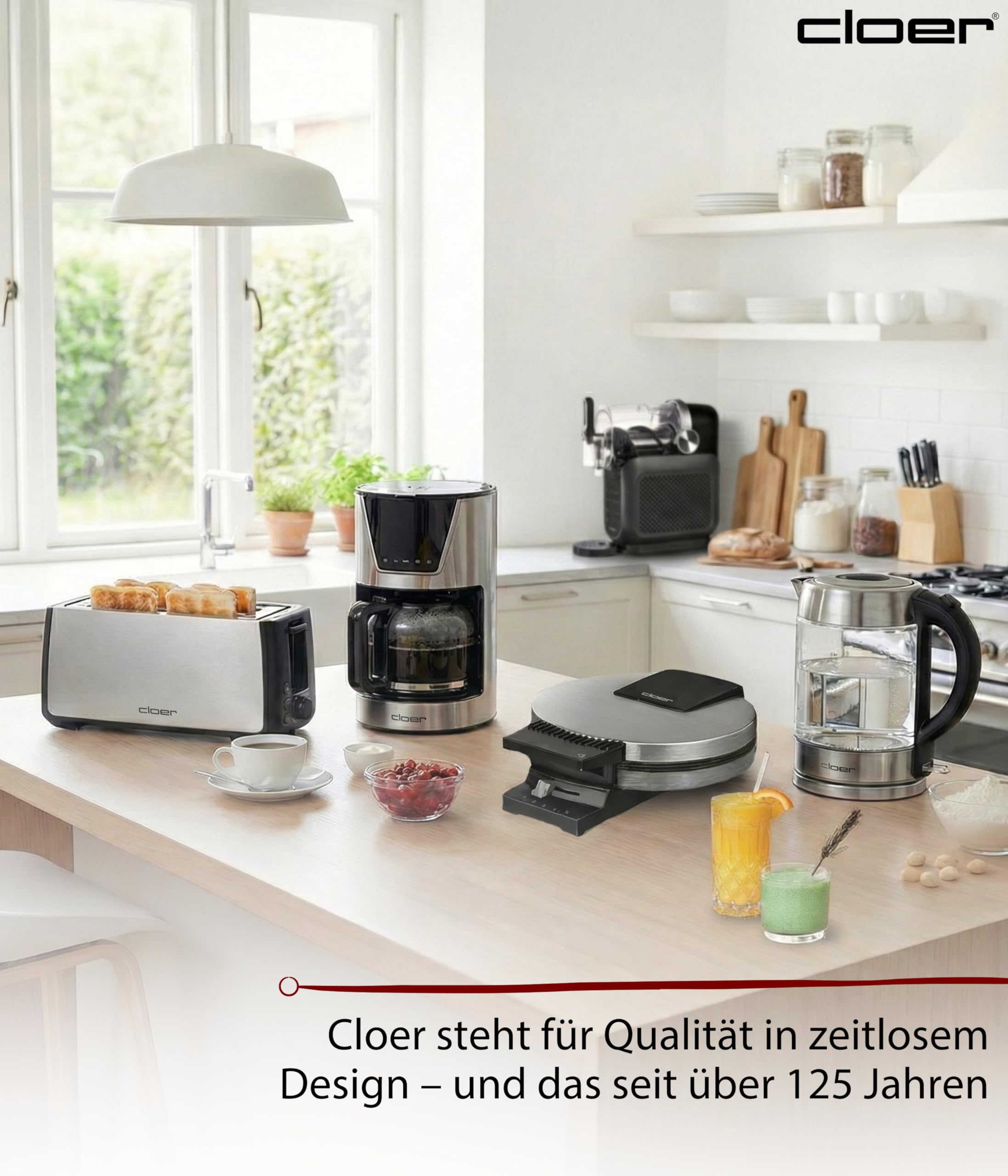 Cloer 9960 Slush Eis Maschine mit 2,5 l Volumen, 6 Programmen und 12h Kühldauer, Küchenmaschine mit Touch-Bedienung für Slush Ice, Frozen Cocktails, Milchshake, Frozen Juice & Cold Drinks, 200 W