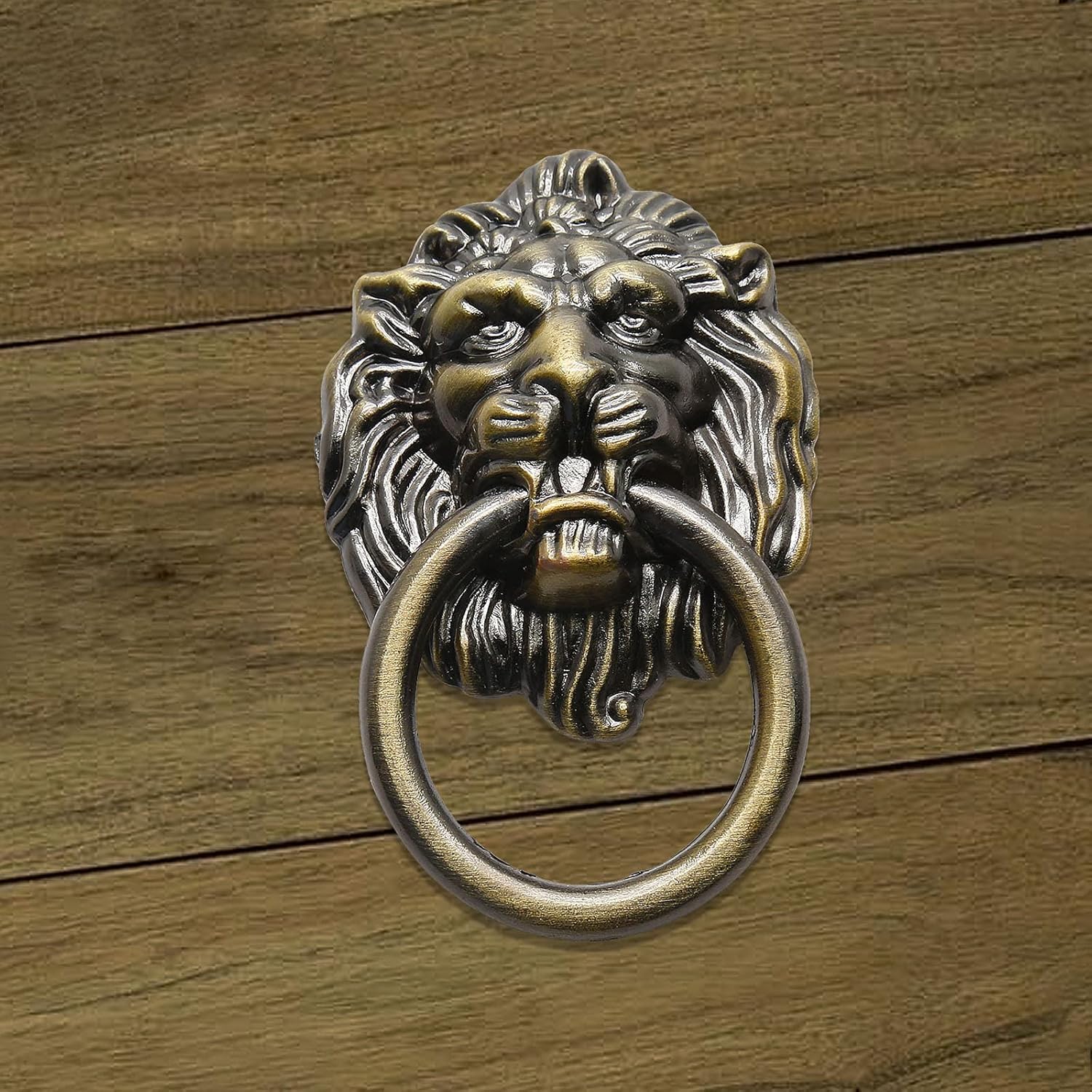 Murtenze 12 Pieces Antique Lion Head Cabinet Knobs, Ring Pulls Handle for Drawer Dresser Wardrobe Kitchen Cupboard Closet Drawer Pulls (Bronze)