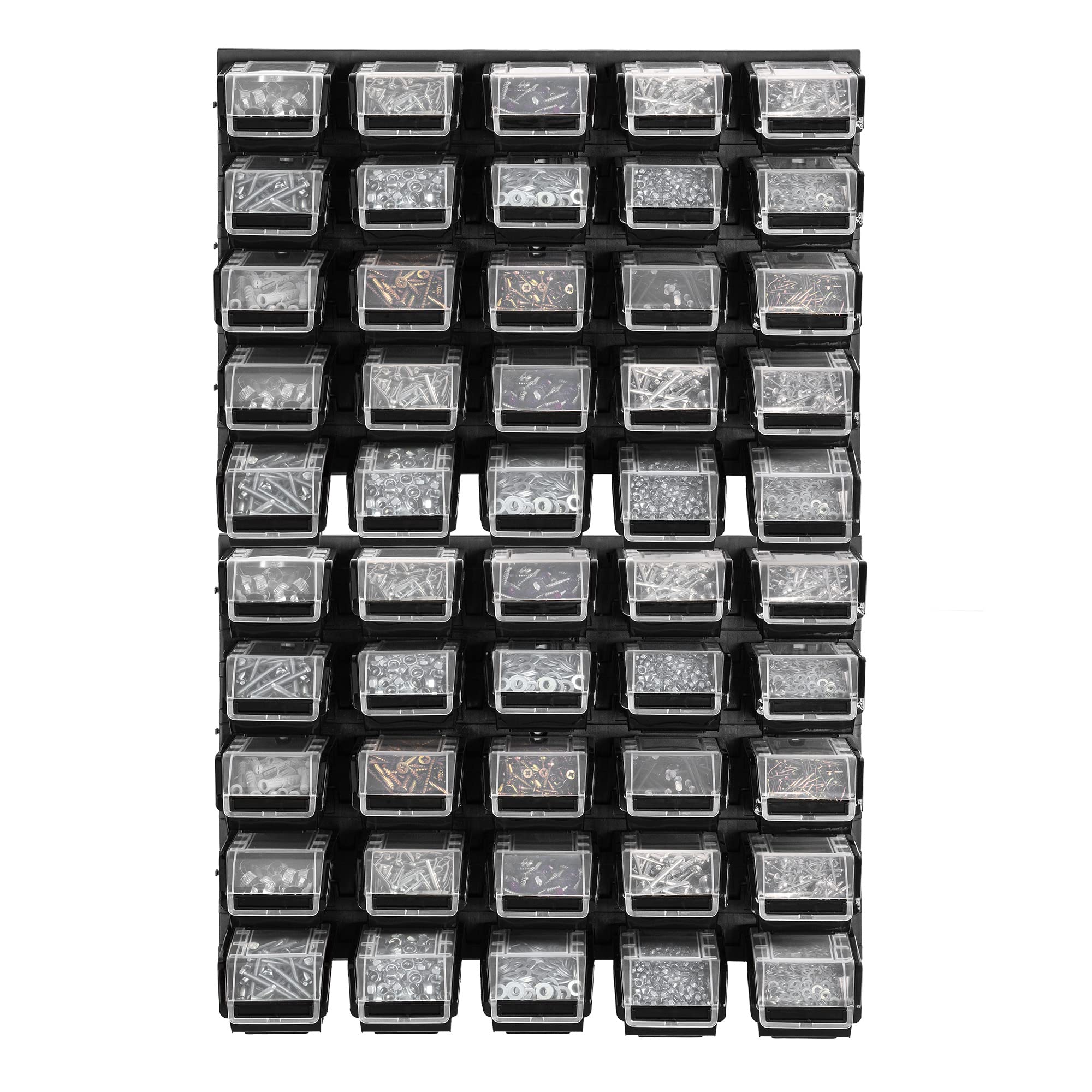 KADAX Mensola da officina, 58 x 78 cm, sistema di stoccaggio in plastica robusta, resistente ai raggi UV, pannelli da parete espandibili, per garage (nero, 50 pezzi) (K7717)