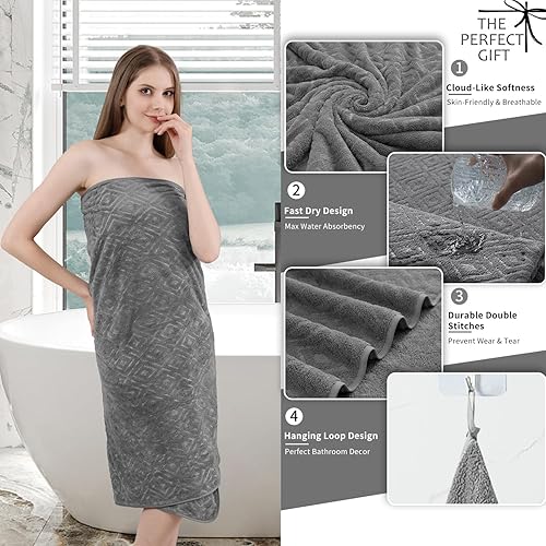 Vista 222 de Juego de toallas de microfibra de 8 piezas, 2 toallas de baño, 2 toallas de mano, 4 toallas pequeñas, toalla de baño extra grande para baño, hotel