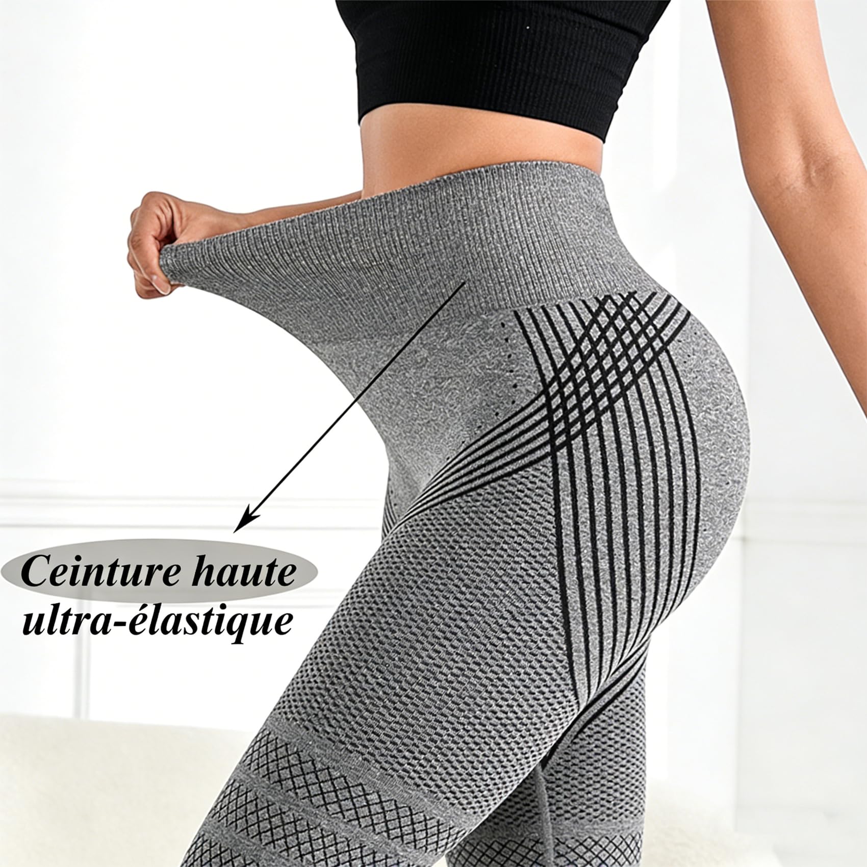 DZ'HUE Leonie and Co Leggings, Women's 3D Anti-Cellulite Leggings, avec Compression, Modelage 3D, Effet Push-Up, Sculpte Votre Silhouette
