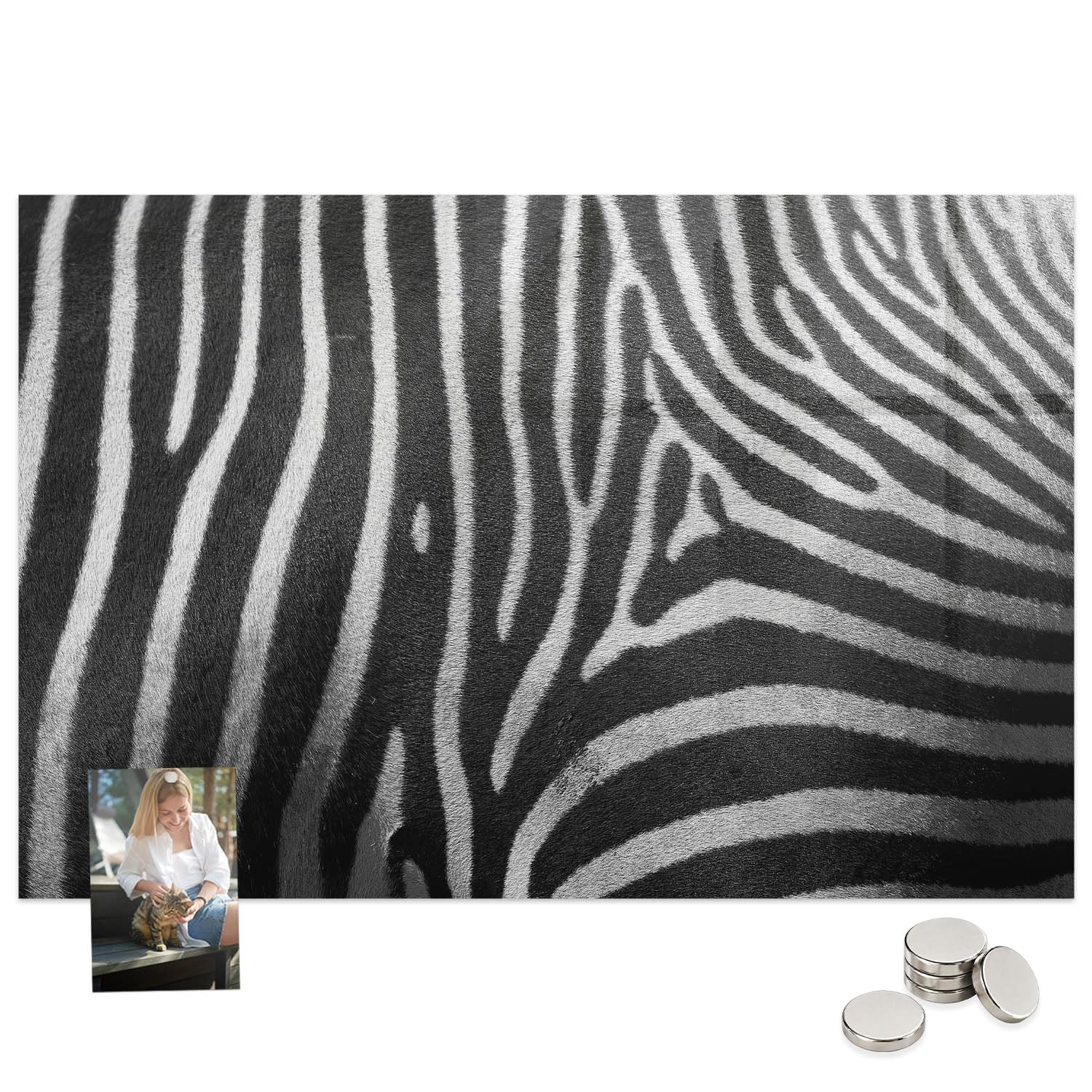 Magnettafel für Schule Gastronomie und Büro 90x60 Zebra pattern | Pinnwand | Glas | Memo | Organizer | Planer | Sicherheitsglas | Paneel | Infoboard | Wochenplaner | Terminkalender