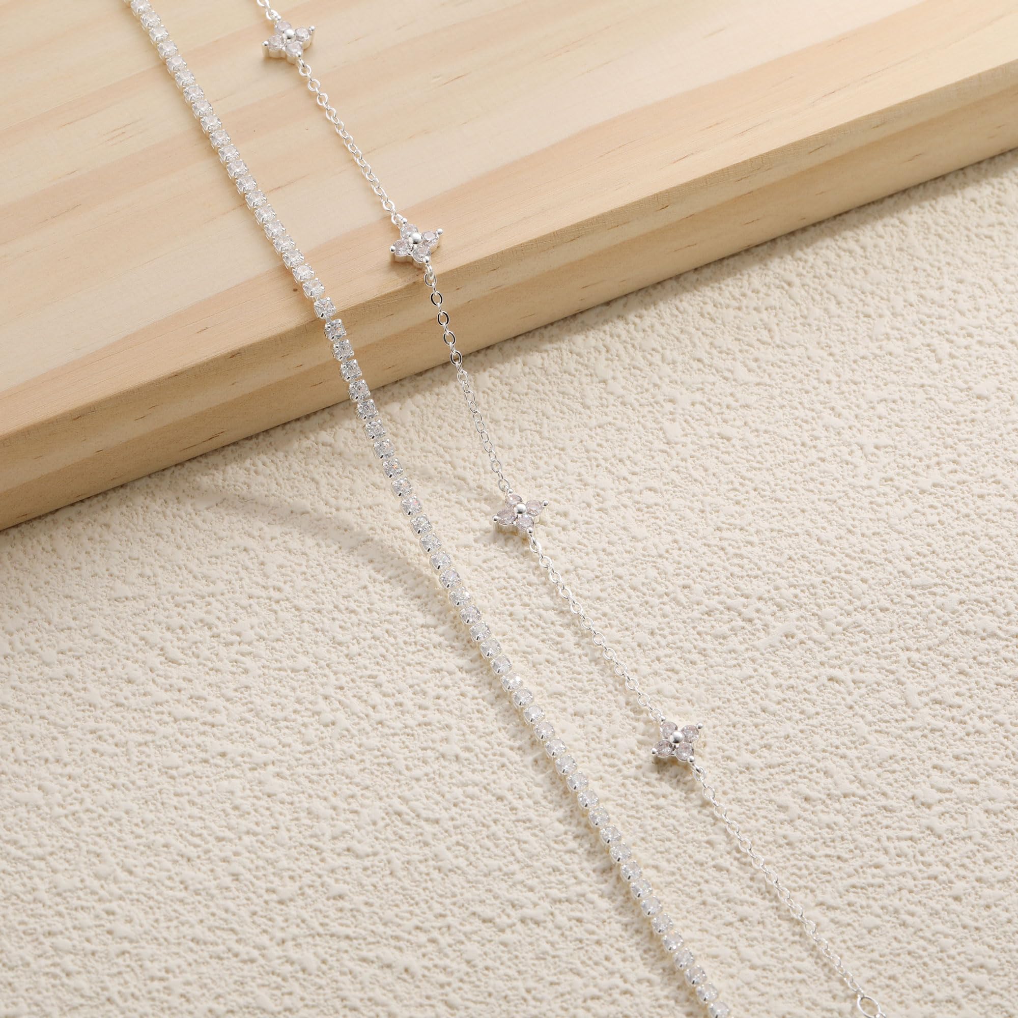 Cavigliere da donna Argento 925 Cavigliera Oro Impermeabile Regolabile Bracciali Caviglia Zircone Cuore Fiore Farfalla Tennis Pois Cavigliere Gioielli Piede Estate Spiaggia Bigiotteria Ragazze
