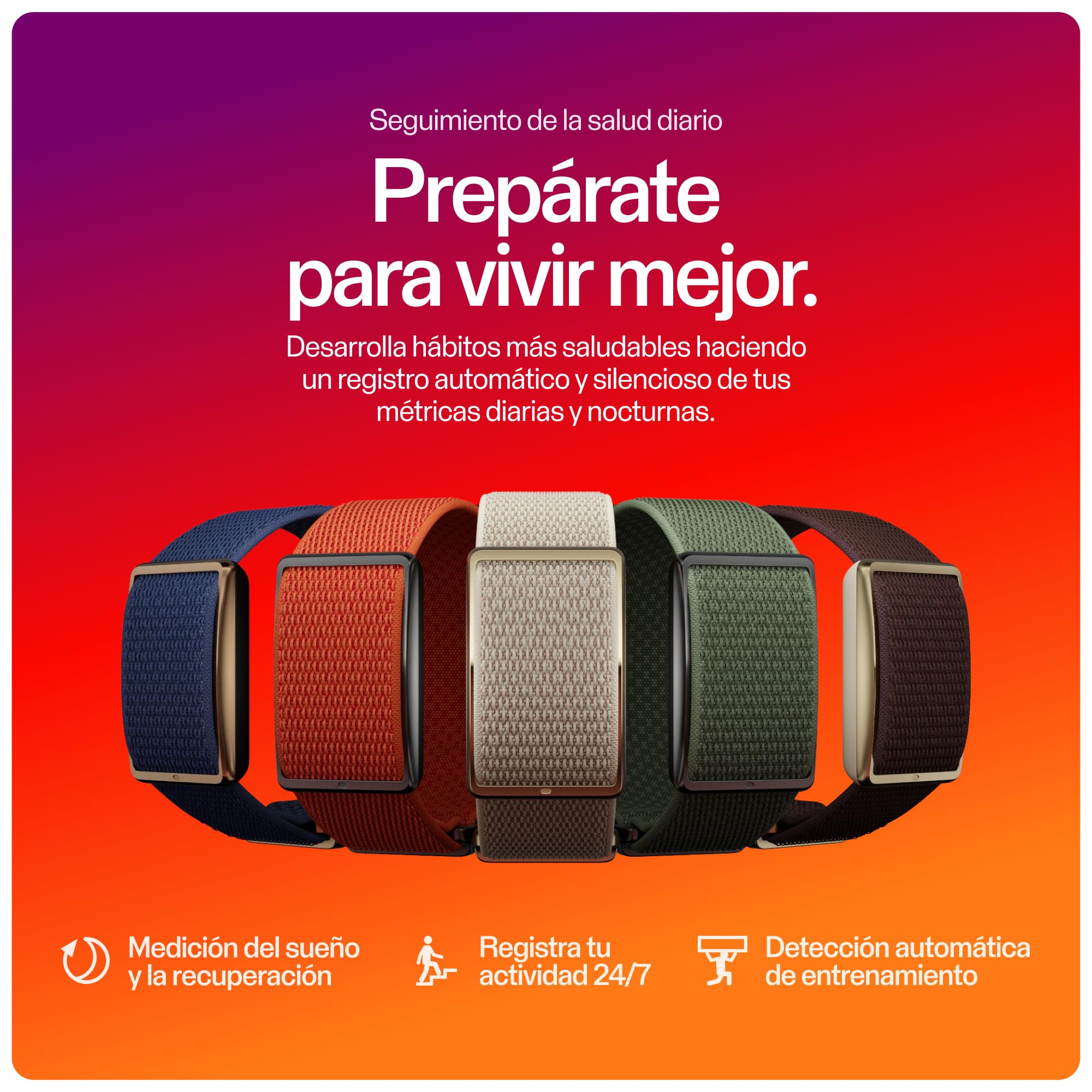 Polar Loop: Wearable de Actividad sin Pantalla con Registro 24/7 de Actividad, sueño y FC, detección automática de Entrenamiento, sin suscripción, 8 días de autonomía.