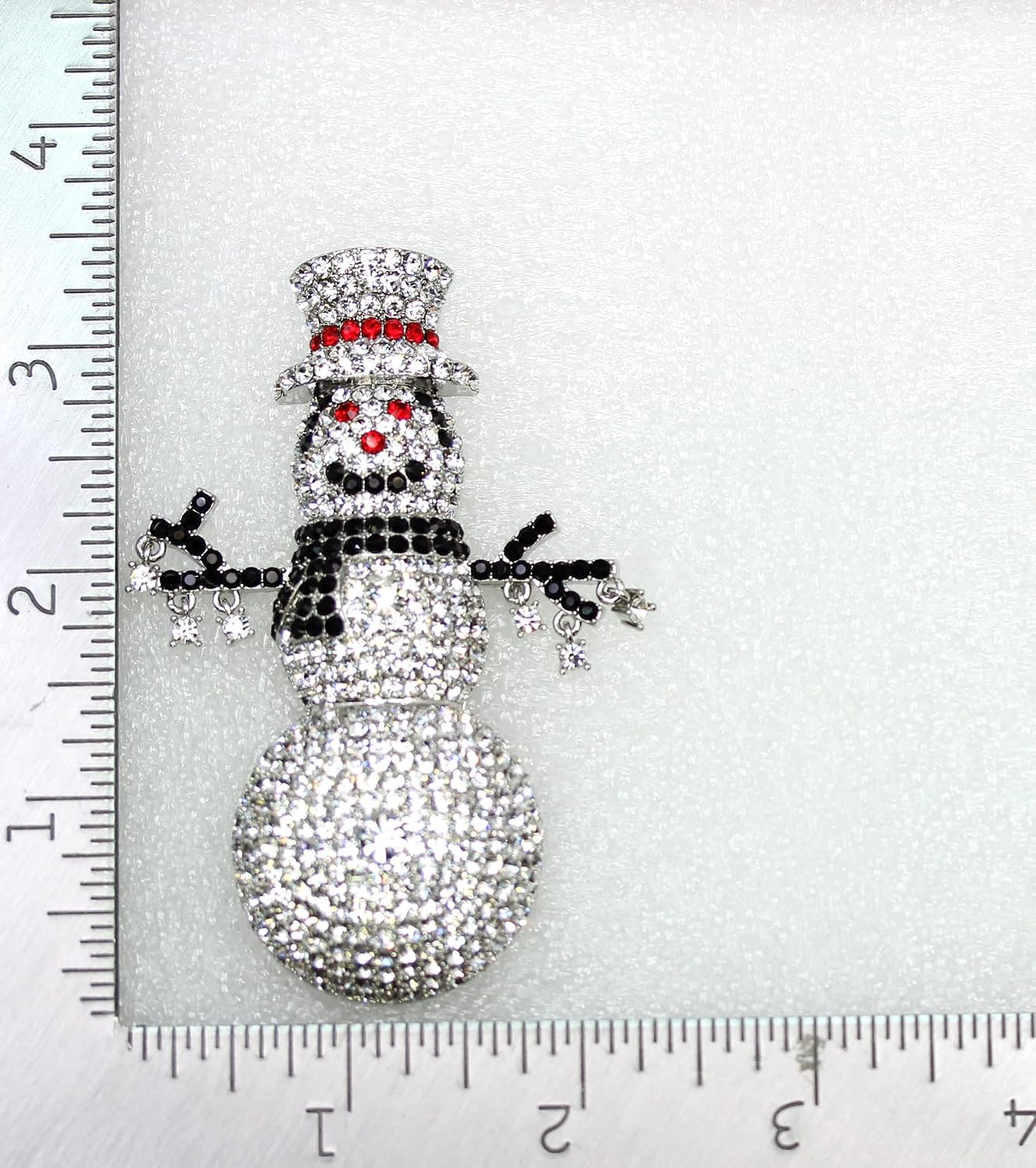 Faship Gorgeous Rhinestone Crystal Big Snowman Brooch Pin For Women