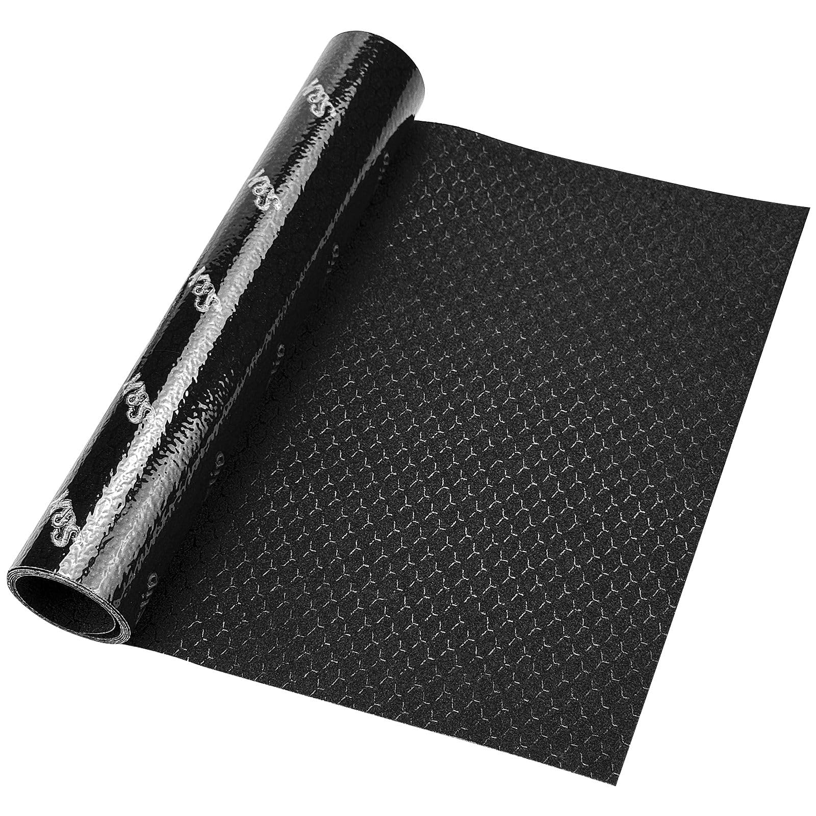 S X Black Skateboard Grip Tape 12 x 48 - Single Sheet Hexagonal Pattern for Superior Grip