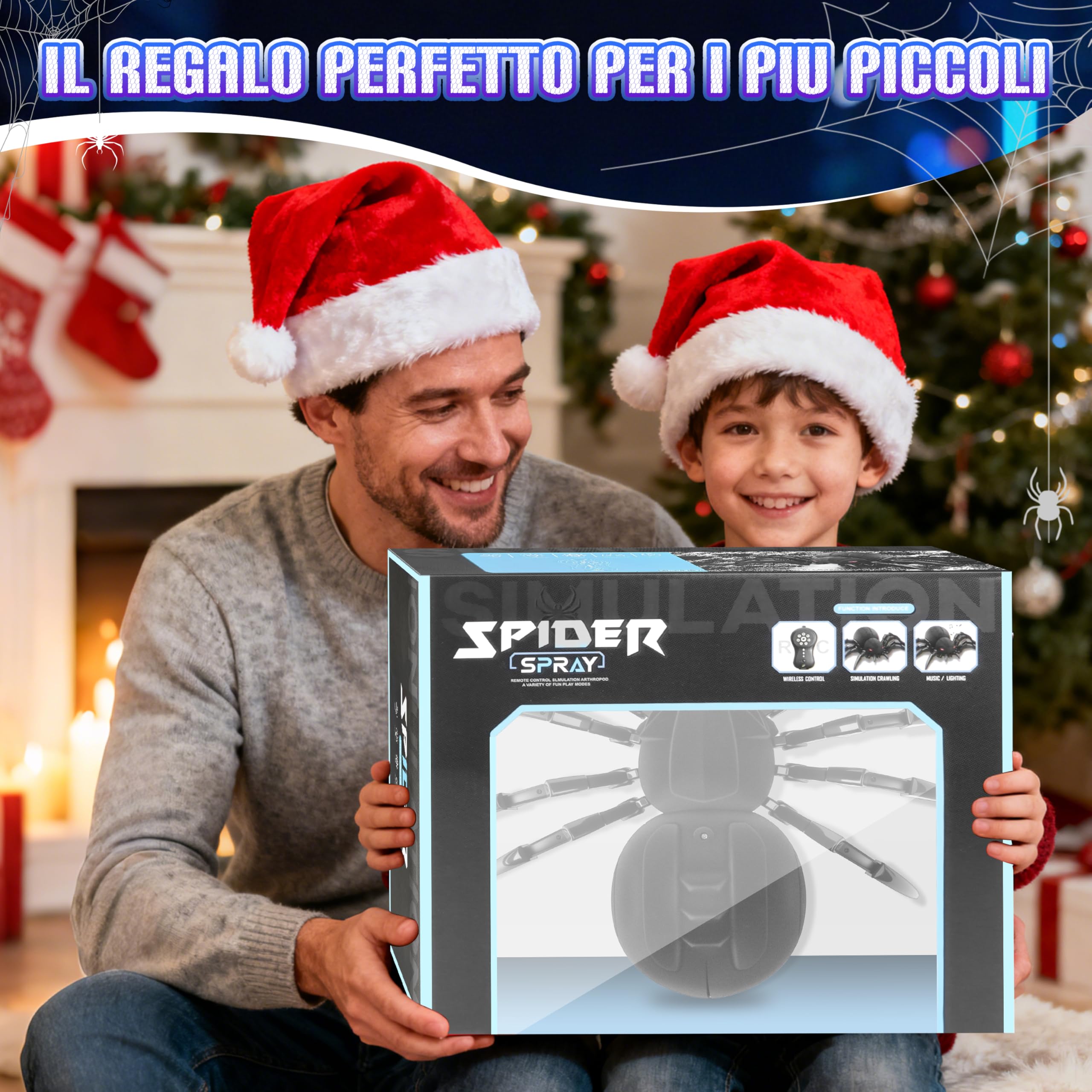 MOMOSTAR 2.4GHZ Ragno Telecomandato Giochi per Bambini Bambina 6-9 Anni Regalo Bambino 6-12 Anni Maschio Funzione Spruzzante, Occhi Luminosi E Diverse Modalità Musicali Tarantola Telecomandata