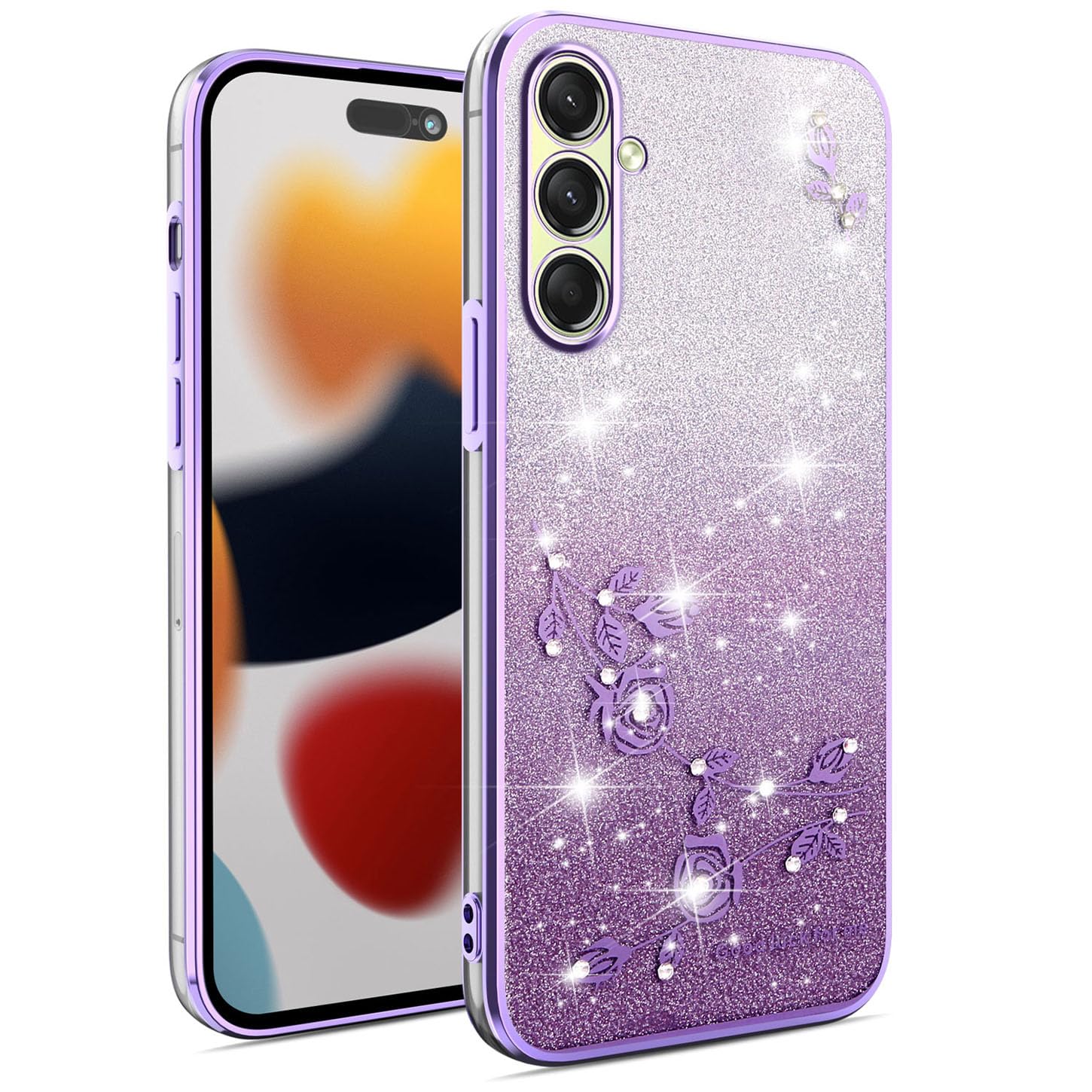 BEENTRYS Fiori Cover per Samsung Galaxy A16 5G / 4G Custodia,Bordi Curvi Ondulati Aesthetic Floreale Motivi Design Margherita Donne Ragazze Morbido Sottile Silicone TPU Antiurto Protettiva Cover-Viola
