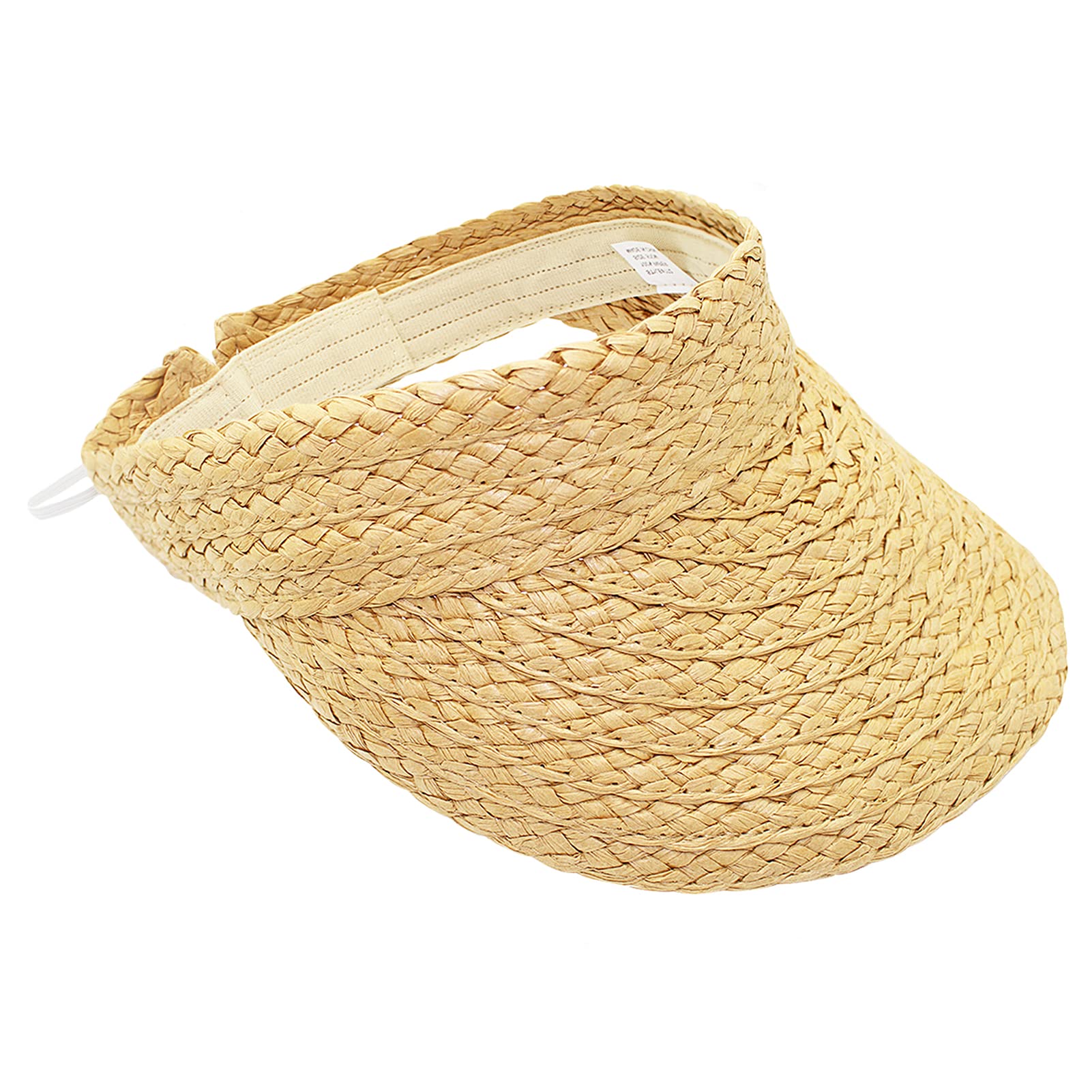 UookerSun Visor Hat for Women, Rollable Ladies Sun Hat Wide Brimmed Beach Straw Visors, Foldable Summer Topless Sunhats for Womens Adjustable Ponytail Beach Cap, UPF50+ Sun Protection Classic Kakhi