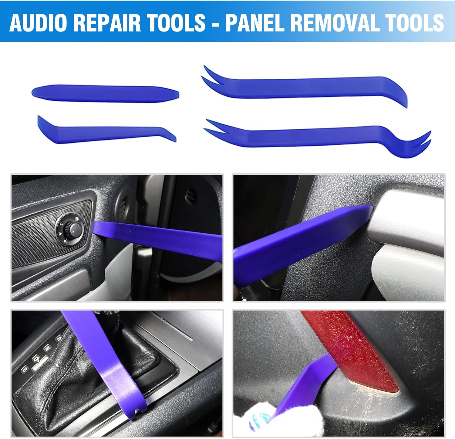 17 Pcs Auto Trim Removal Tool Kit, Pick Set Car Door Panel Clip Removal Tool Mechanic Hook and Pick Tool Set with Storage Bag & Gloves for Automotive Repair and Car Body Door Panel Fastener Removal