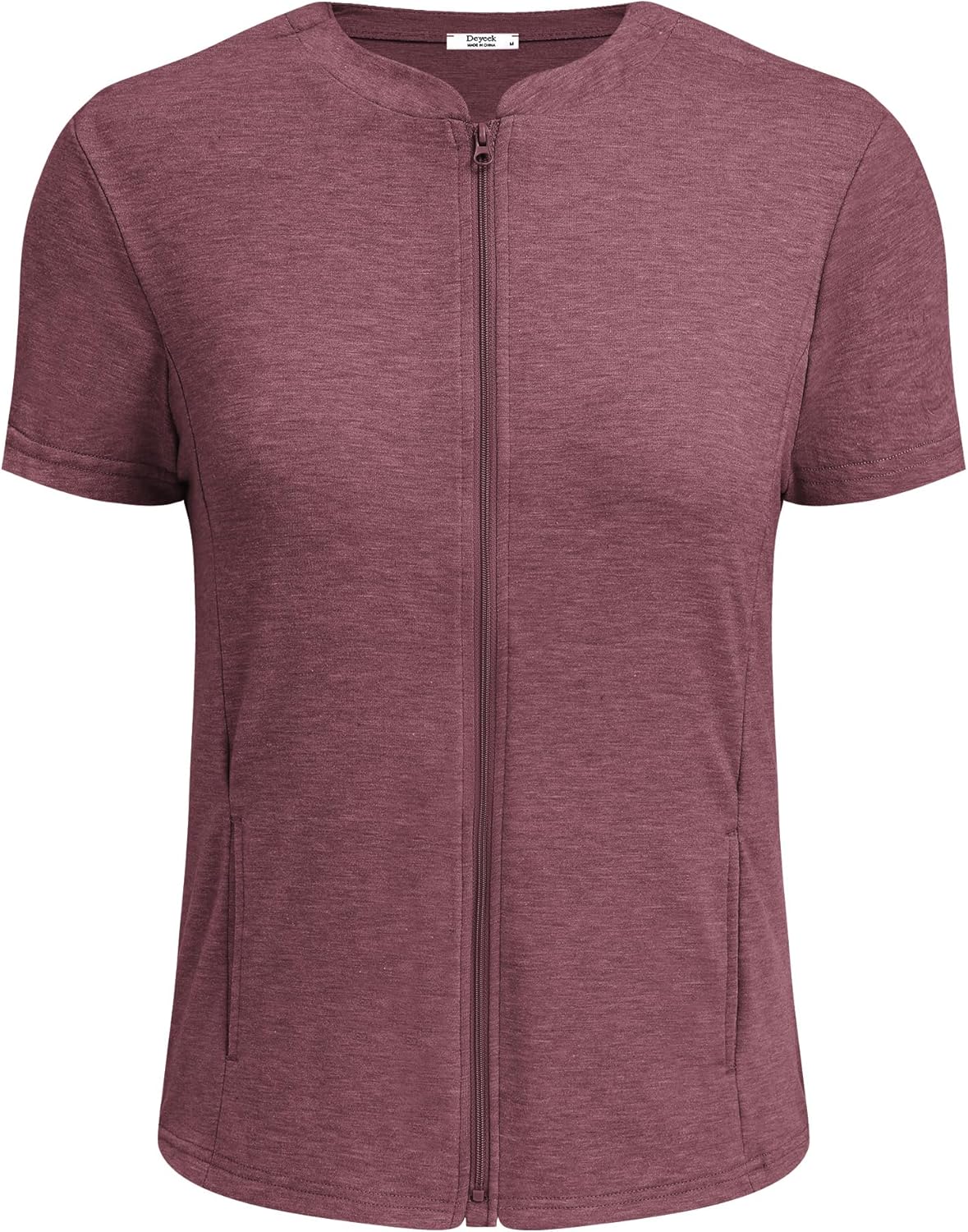 Deyeek Mastectomy Shirts with Drain Pockets Post Shoulder Surgery Tops for Women Chemo Port Short Sleeve with Zippers - Image 7