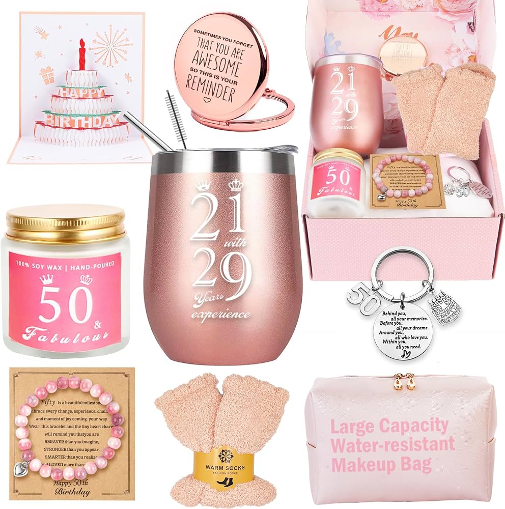 Coffret Cadeau Anniversaire 50 Ans Femme – Idée Luxe Avec Mug Isotherme, Bougie & Accessoires Violet