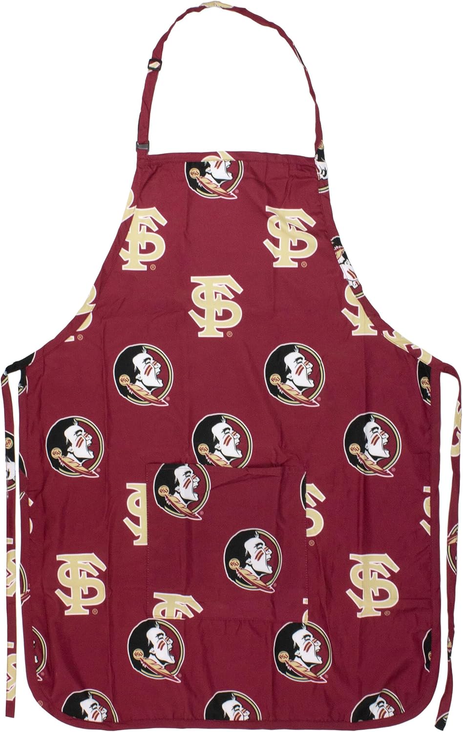 College Covers Everything Comfy Florida State Seminoles Tailgating or Grilling Apron With 9" Pocket, Fully Adjustable