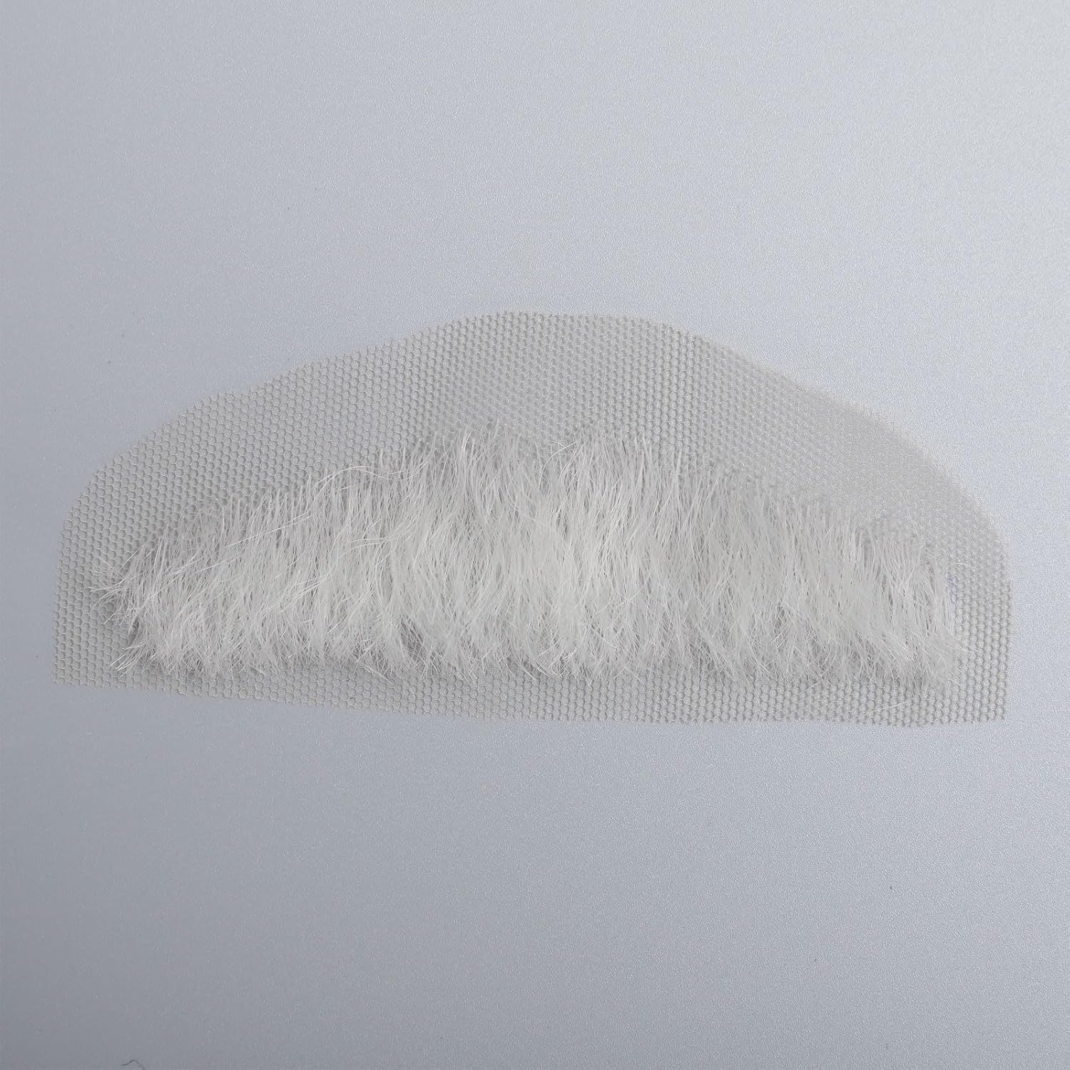 Mens Fake Mustache 100% Synthetic Fiber Hair Hand Knoted Costume Party Funny Cosplay Tin Pencil Realistic Beard (White)