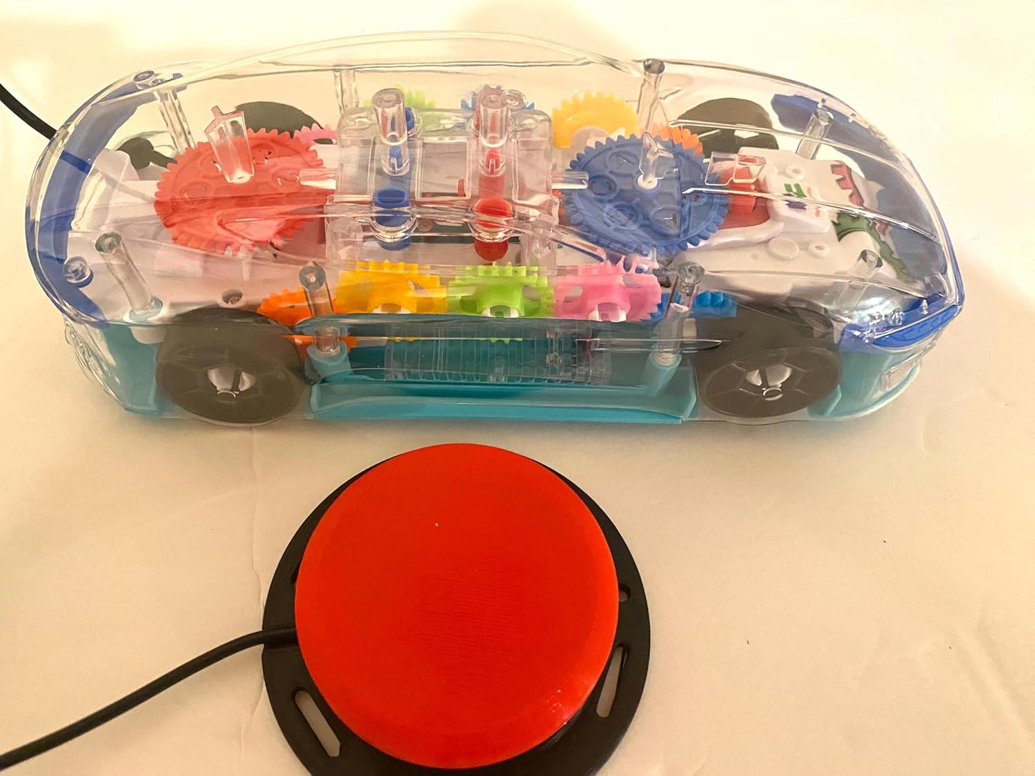 AdaptedCreations Switch Adapted Car Toy with Gears, Lights, Movement, and Music - Switch Access Adaptive Device for Assistive Technology