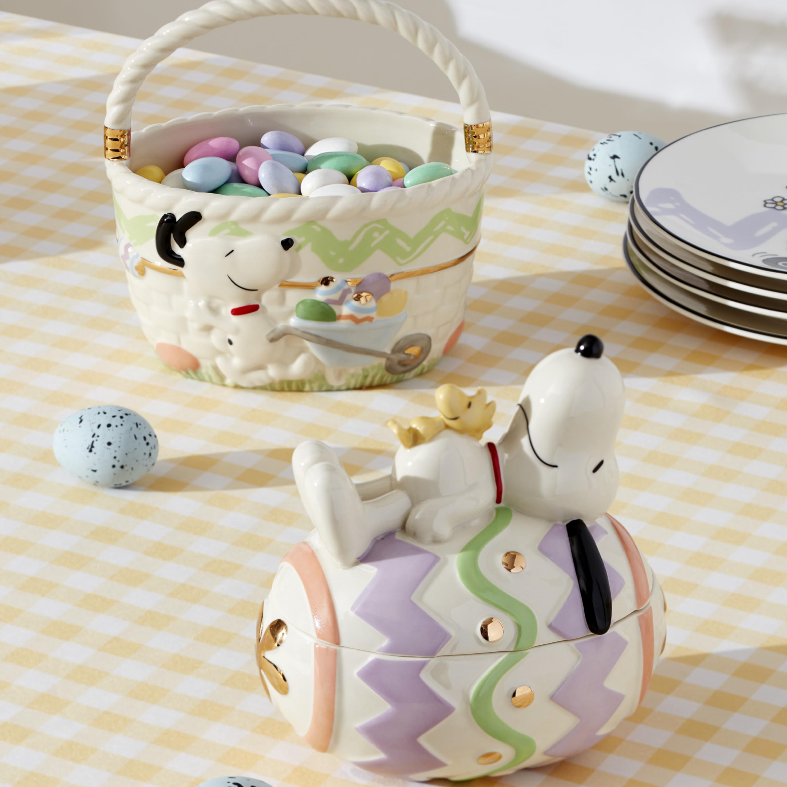 Lenox Peanuts Osterkorb Snoopy & Woodstock