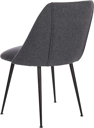 Miniatura 6 de SAFAVIEH Couture Home Collection Foster SFV4508E - Silla tapizada para sala de estar, comedor y comedor (color azul marinonegro)