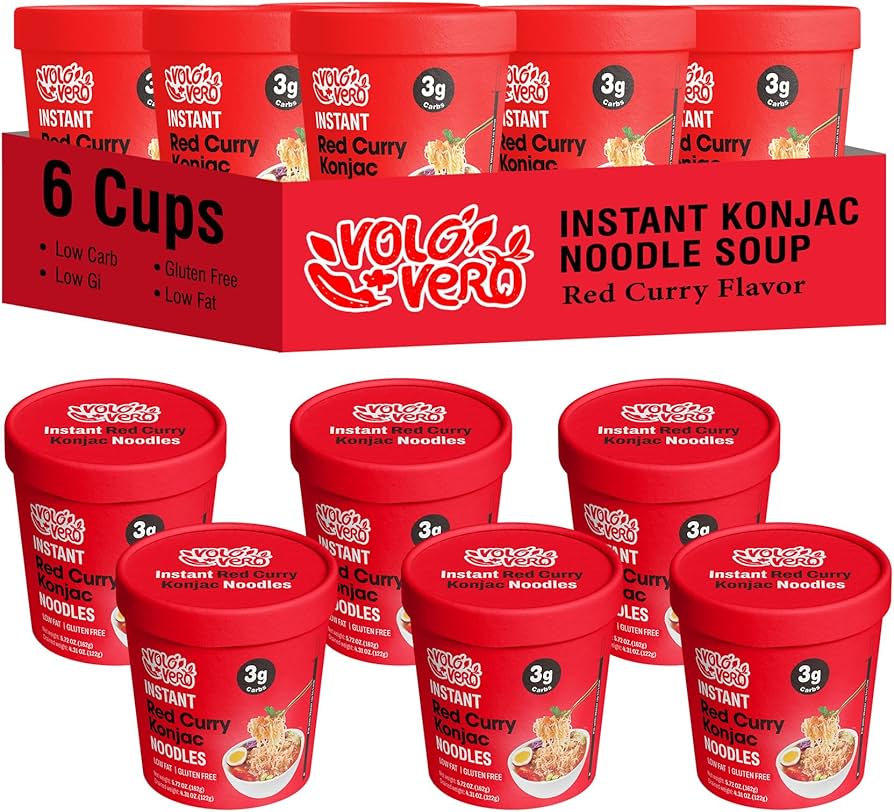 Amazon.com : VOLO VERO Konjac Noodles Instant Soup Cup Spicy Red
