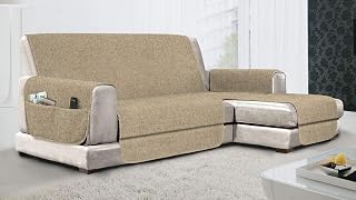 MB HOME BASIC Housse de canapé antidérapante méridienne DX Relax Crème 290 cm