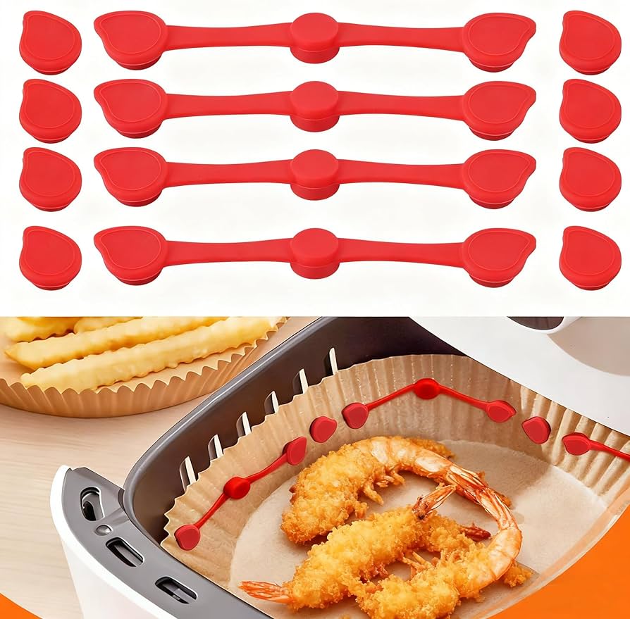 Magneti per friggitrice ad aria, fibbia magnetica in silicone per fissare carta da forno, accessori da cucina sicuri, striscia magnetica da appendere in acciaio inox, 1 pezzo