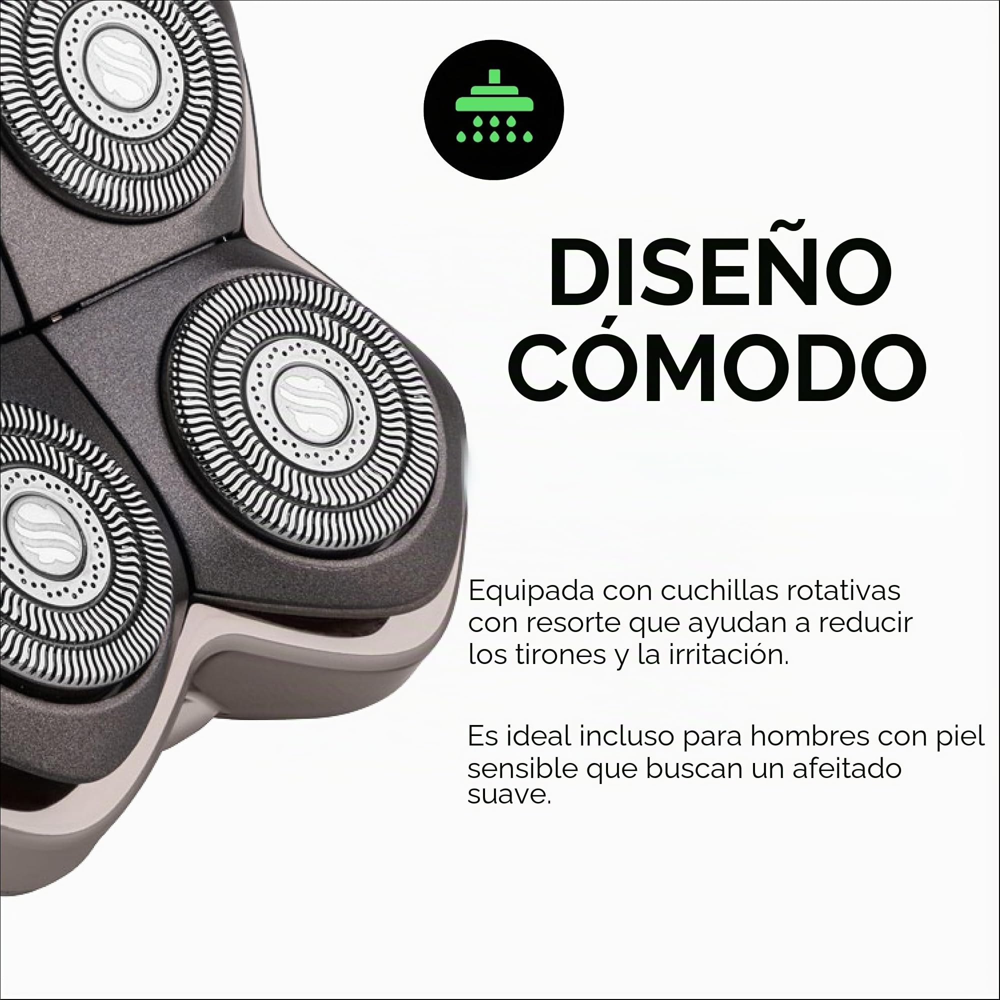Skull Shaver Cuchilla de recambio Baron PRO 4 - Cuchillas Multidireccionales para Afeitado en Seco y Mojado - Compatible con Pitbull, Palm y Butterfly Kiss | Para Afeitadoras Pitbull, Palm y Butterfly Kiss, Afeitado de Barba, Cuerpo y Cabeza
