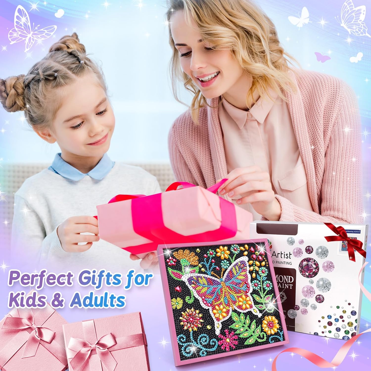 Girls Gifts 8-12 Years Old, Diamond Art Toys for Girls 7-10 Kids Crafts for 5 6 7 8 9 10 Year Old Girls Birthday Present Age 5-11 Mosaic Kit for Boys Teen Art Supplies for Kids with Frame Home Decor - Image 6